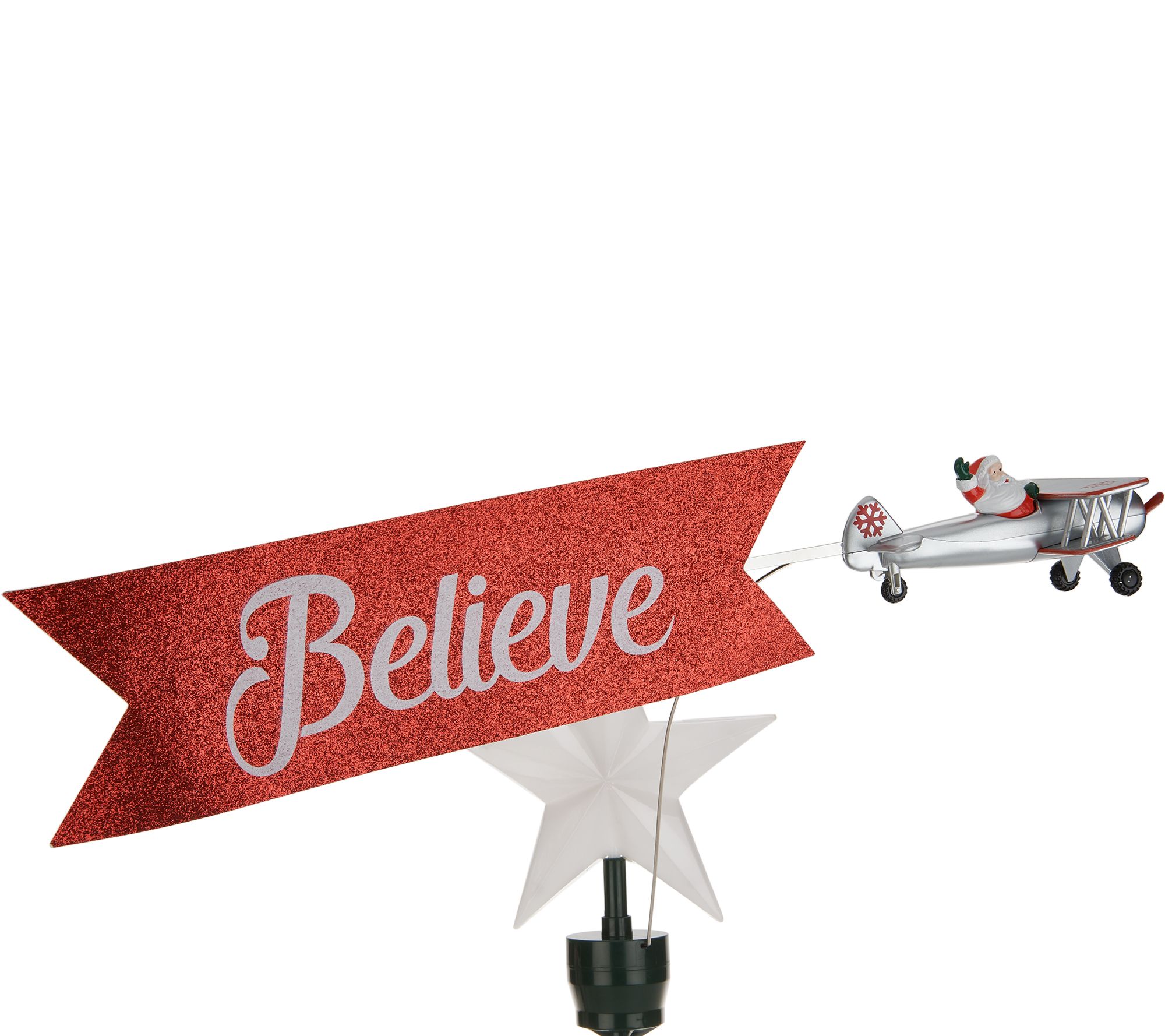 As Is Mr Christmas Animated Biplane Tree Topper Qvc Com