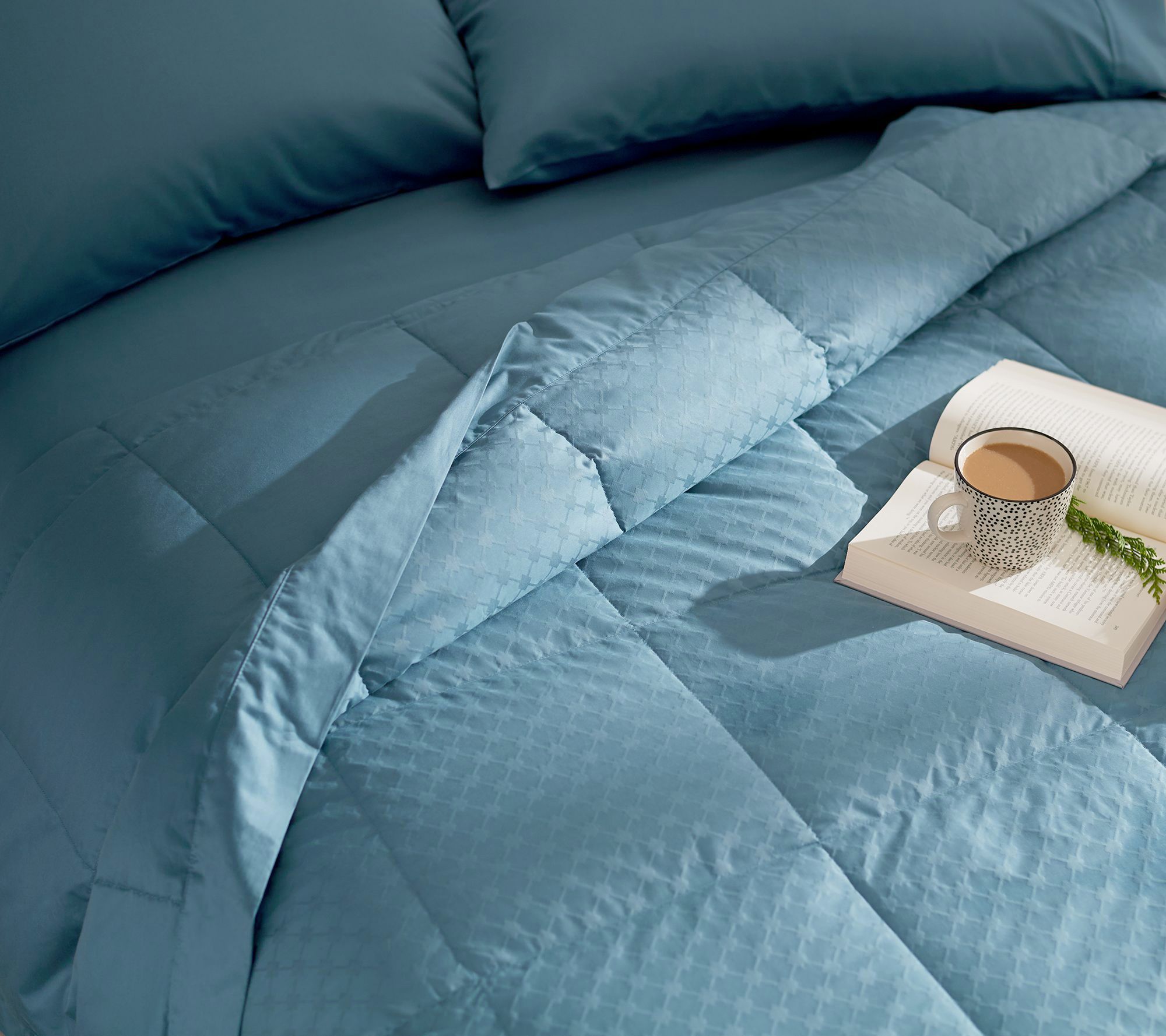 Northern Nights 400tc Jacquard Reverse To Solid 600fp Qn Down Blanket Qvccom