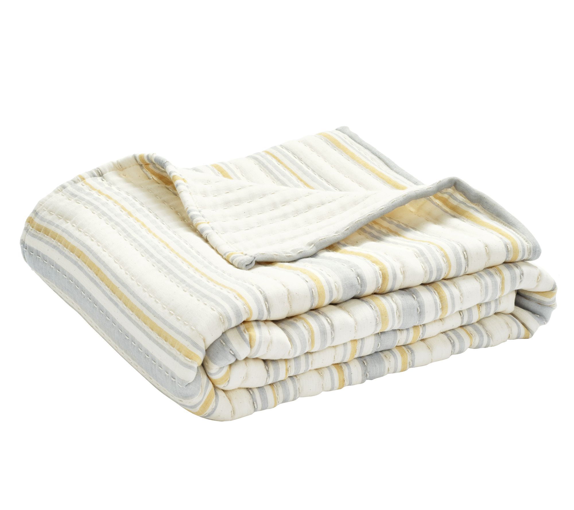 Solange Stripe Kantha Pick Stitch Yarn Dyed Cot ton Woven-TH