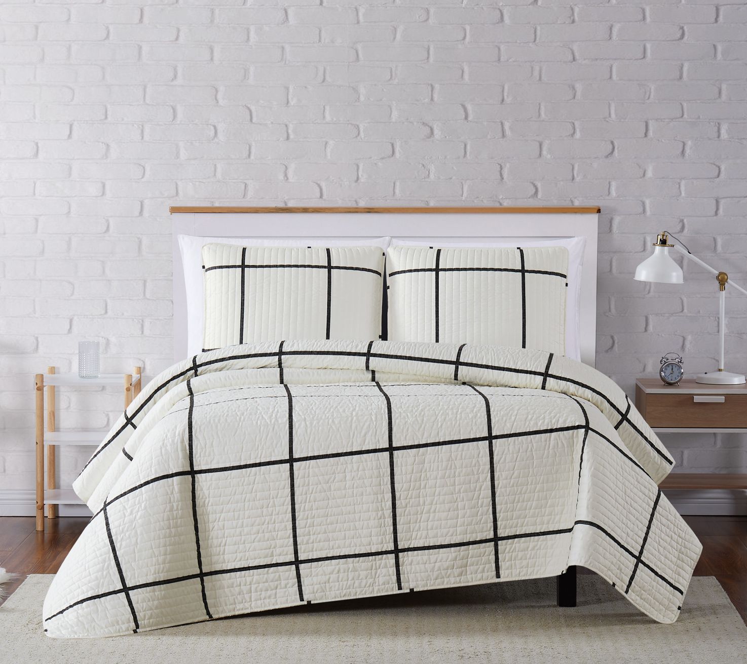 Truly Soft Kurt Windowpane Twin XL 2-Piece Quilt Set