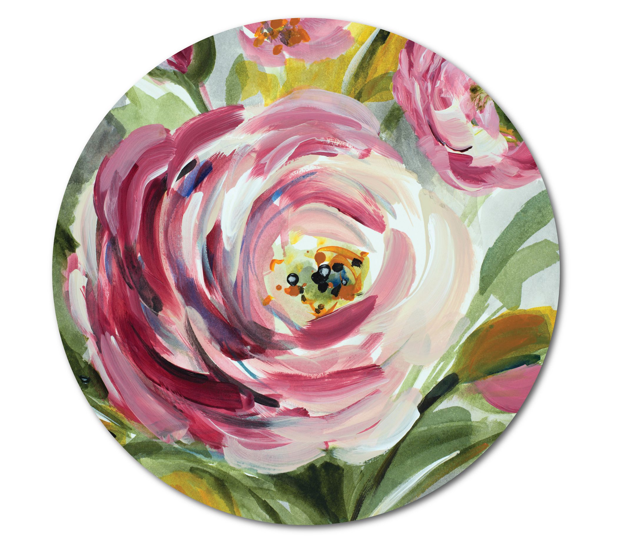 Courtside Market Ranunculus Rosa I 12" x 12" Circular Wood