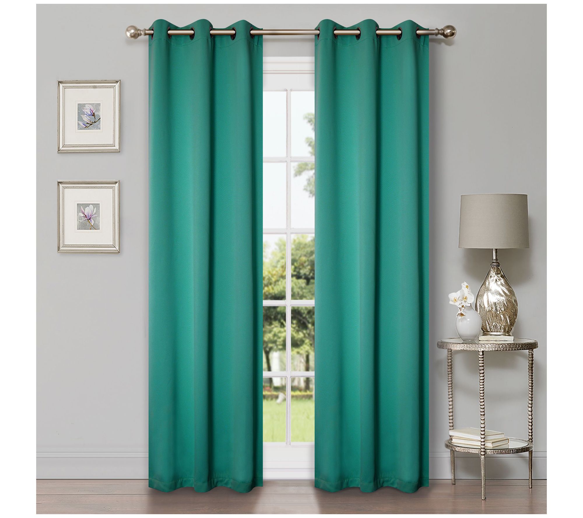 Superior Modern Solid Blackout 2-Piece Curtainet, 42x108