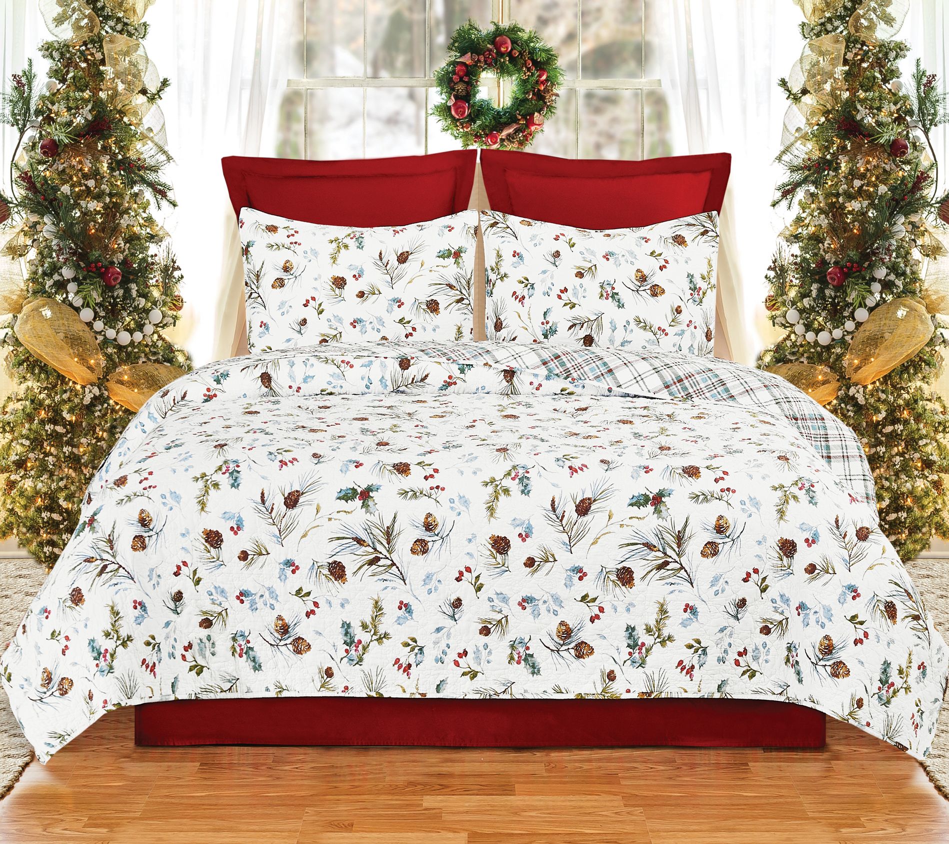 Edith 3-Piece Cotton King Quilt Set by Valerie - QVC.com