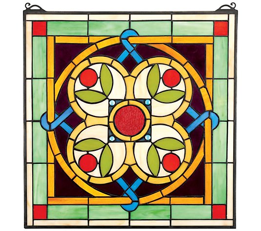 Design Toscano Celtic Floral Quaterfoil StainedGlass Window