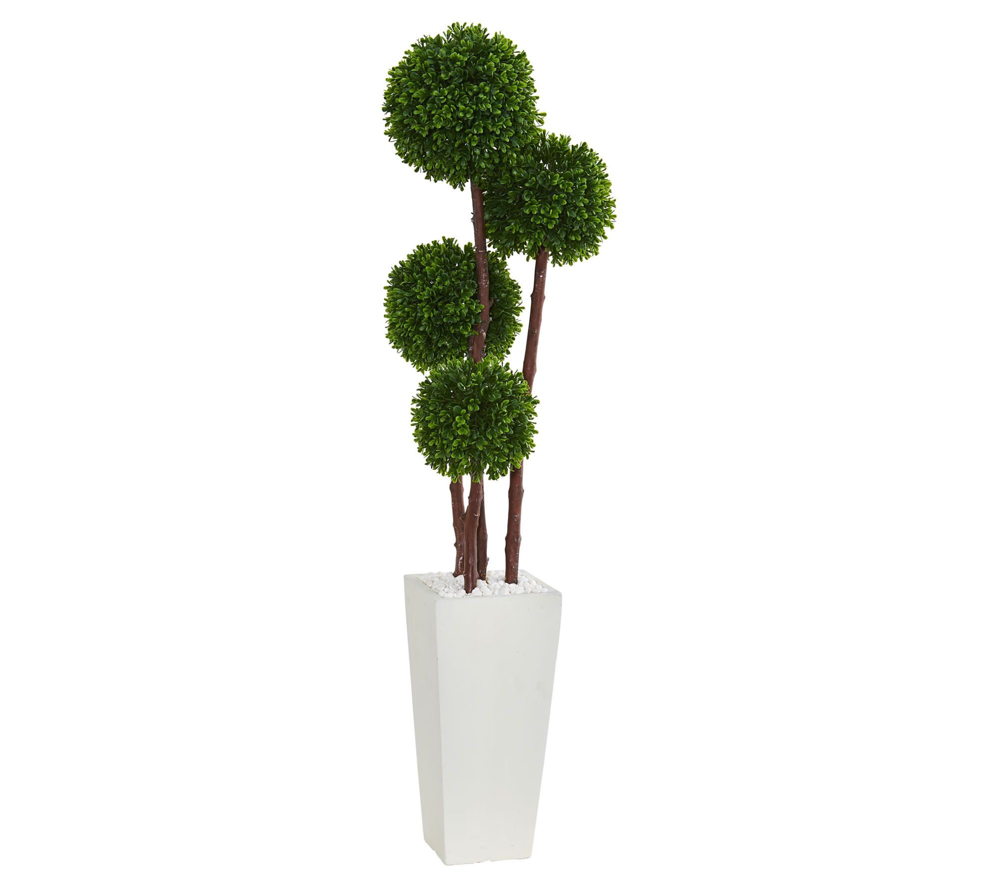 4' Boxwood Topiary Tree in Planter by Nearly Natural