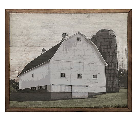 White Barn Farmhouse Art Print