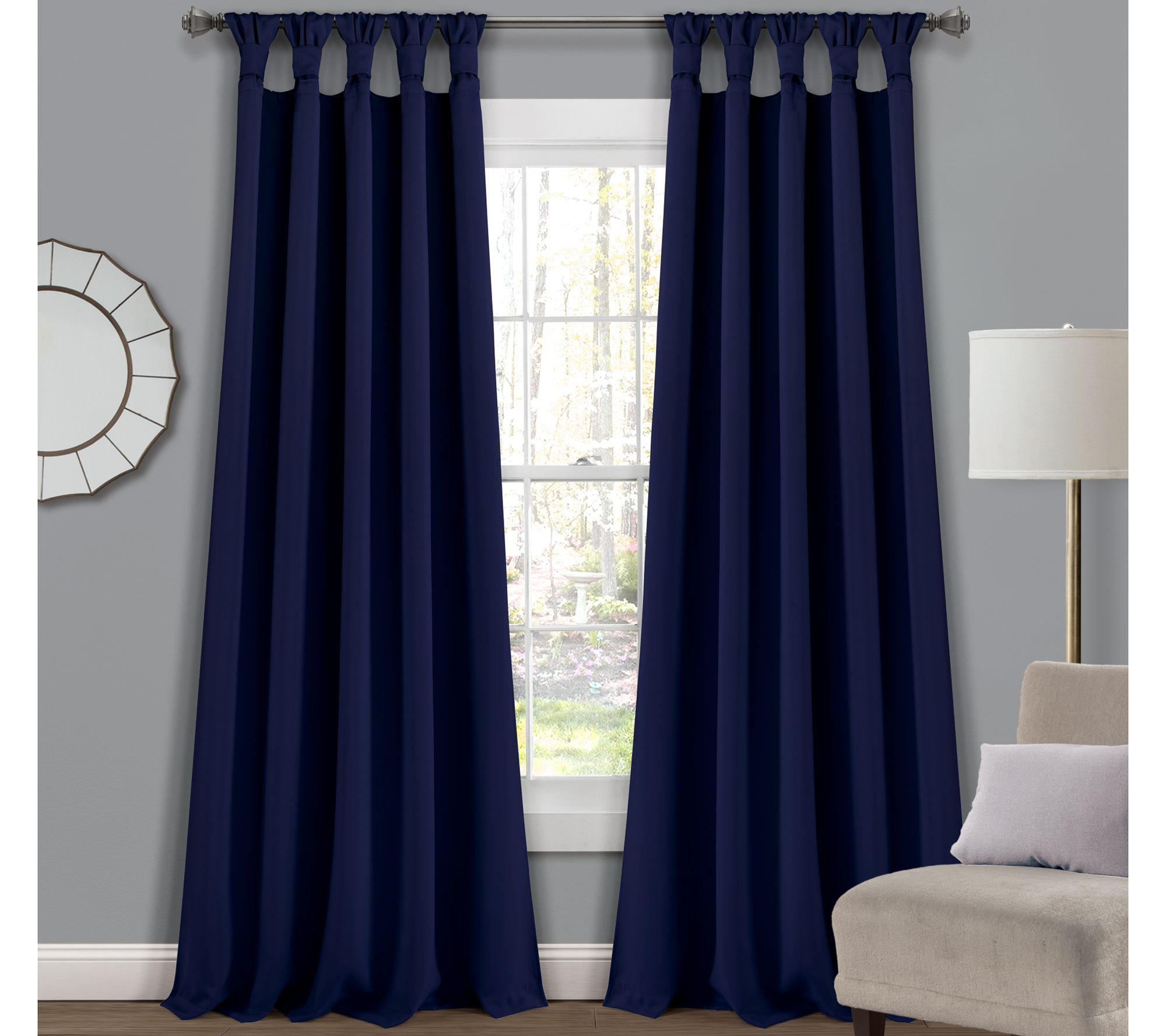 Insulated Knotted Tab Top Blackout 52"x84" Wind ow Panels