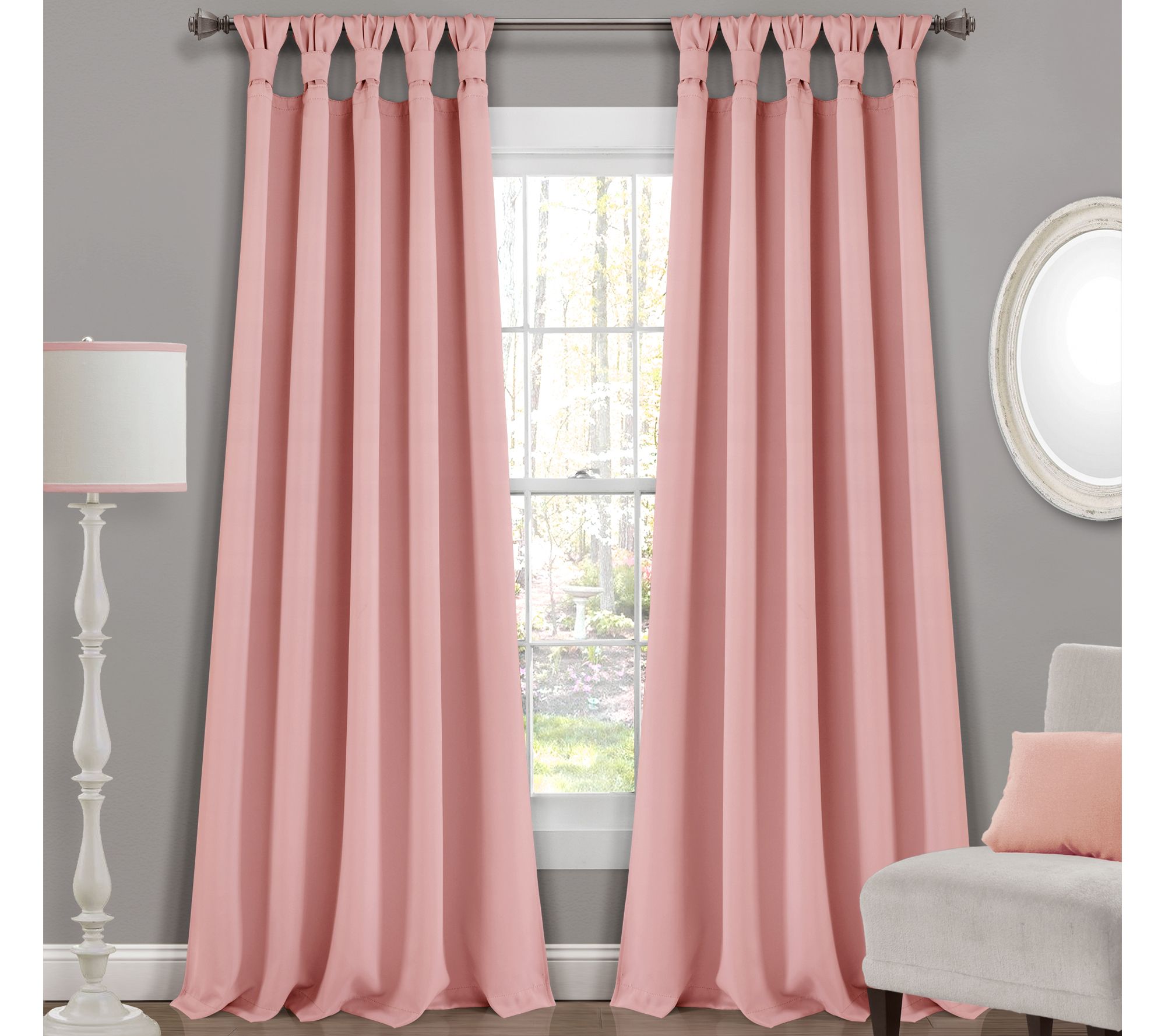 Insulated Knotted Tab Top Blackout 52"x84" Wind ow Panels