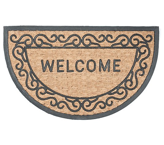 Tuffcor Half Round Welcome Scroll Coir and Rubber Doormat