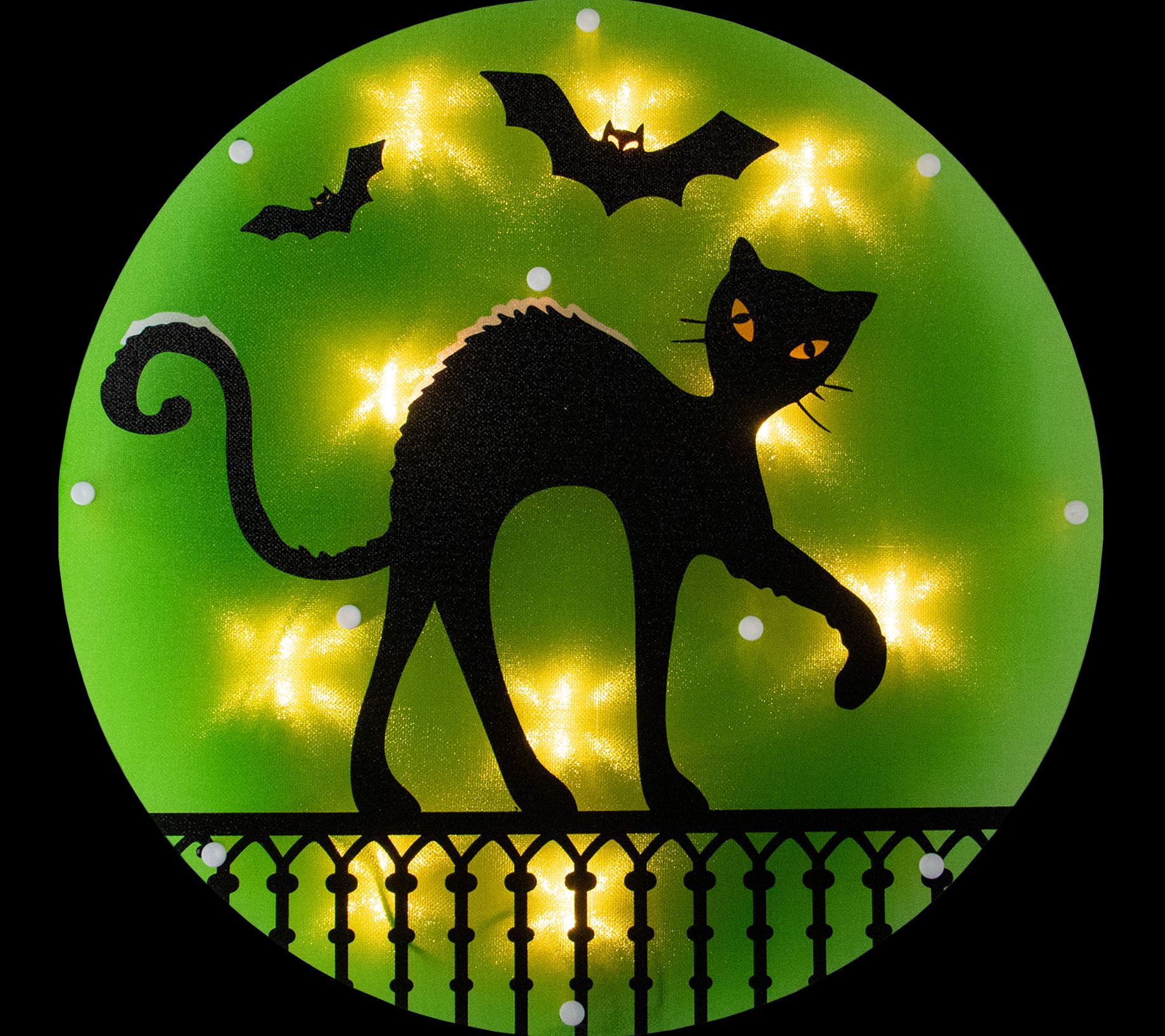 Northlight 13.75" Lighted Black Cat Halloween W indow Decor