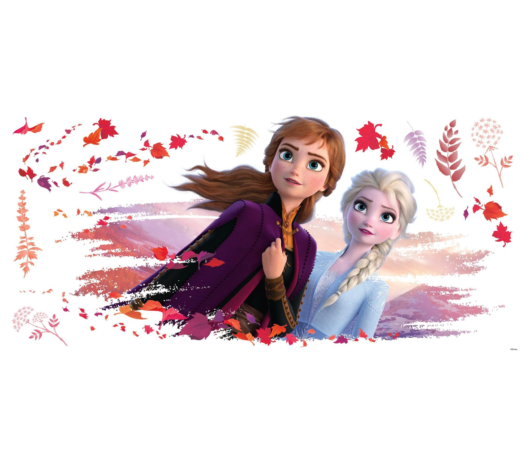 Frozen II Elsa and Anna Peel-and-Stick Giant Wall Decals