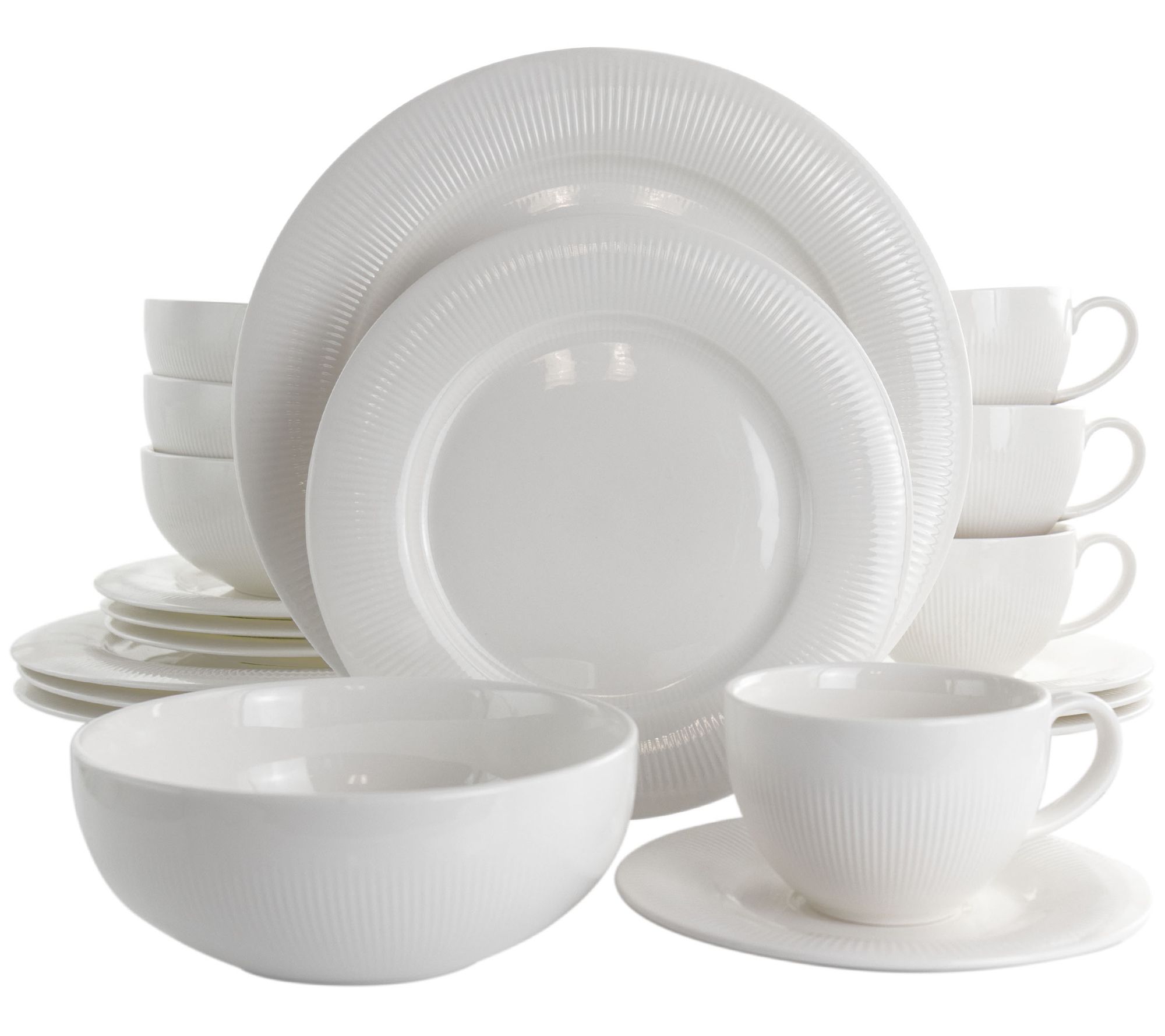 Elama 20-Piece Black Stoneware Dinnerware in the Dinnerware department at