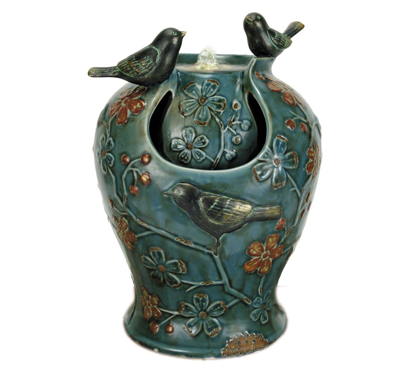 Foreside Home & Garden Blue Verdigris SongbirdFountain - QVC.com