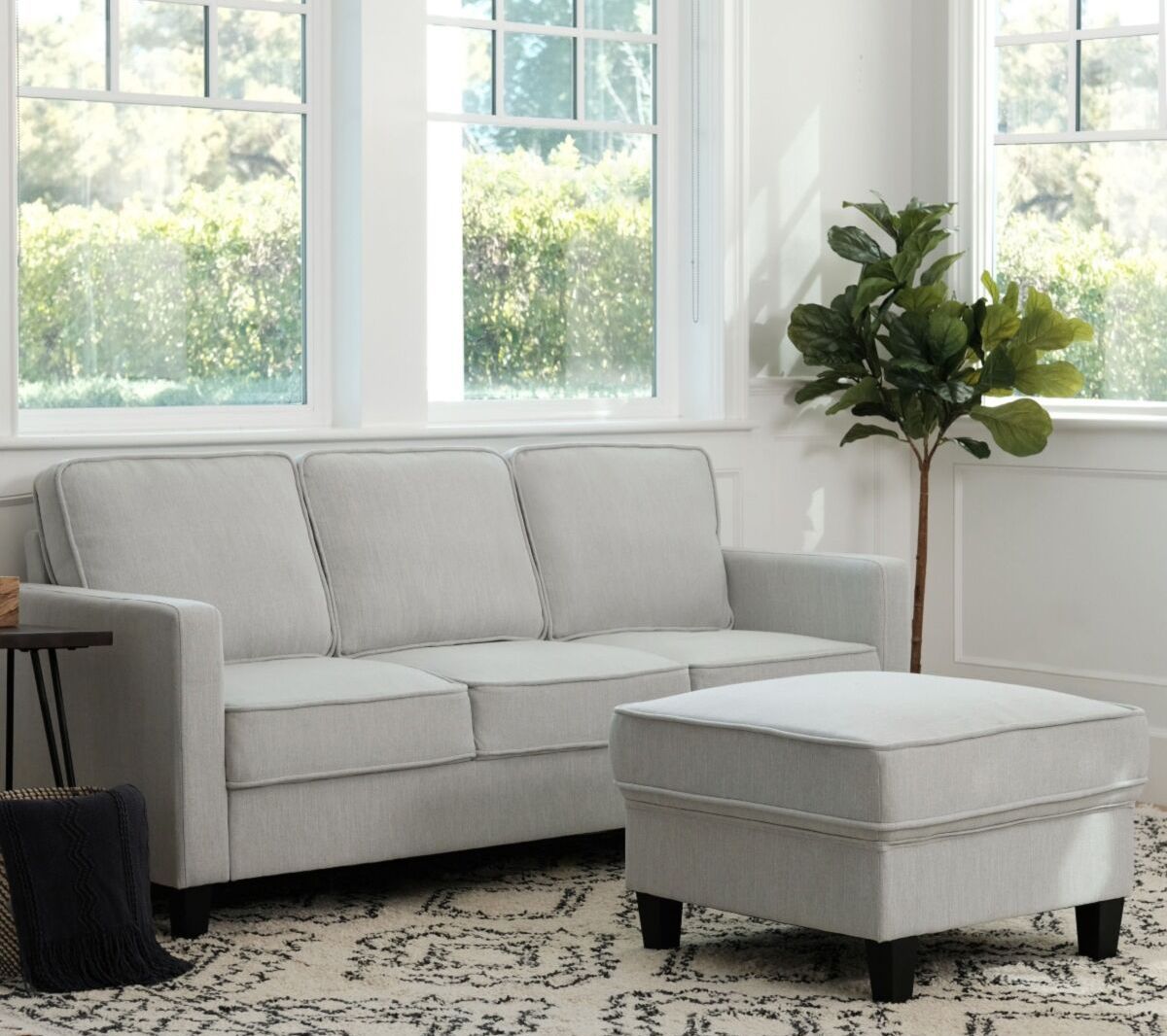 Kinsley Fabric Sofa and Ottoman 2Piece Set byAbbyson Living