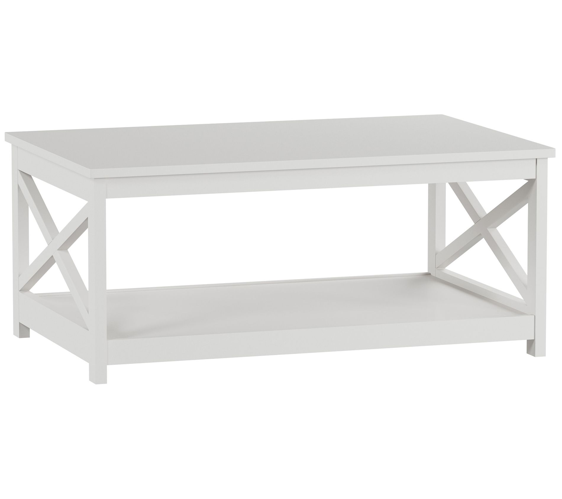 2-Tier Modern Coffee Table with X-Leg Design - Hastings Home