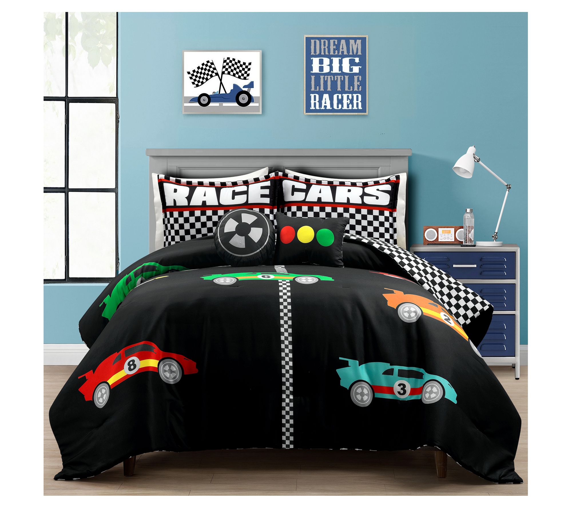 Racing Cars Oversized Comforter 5-pc Queen by Lush Decor