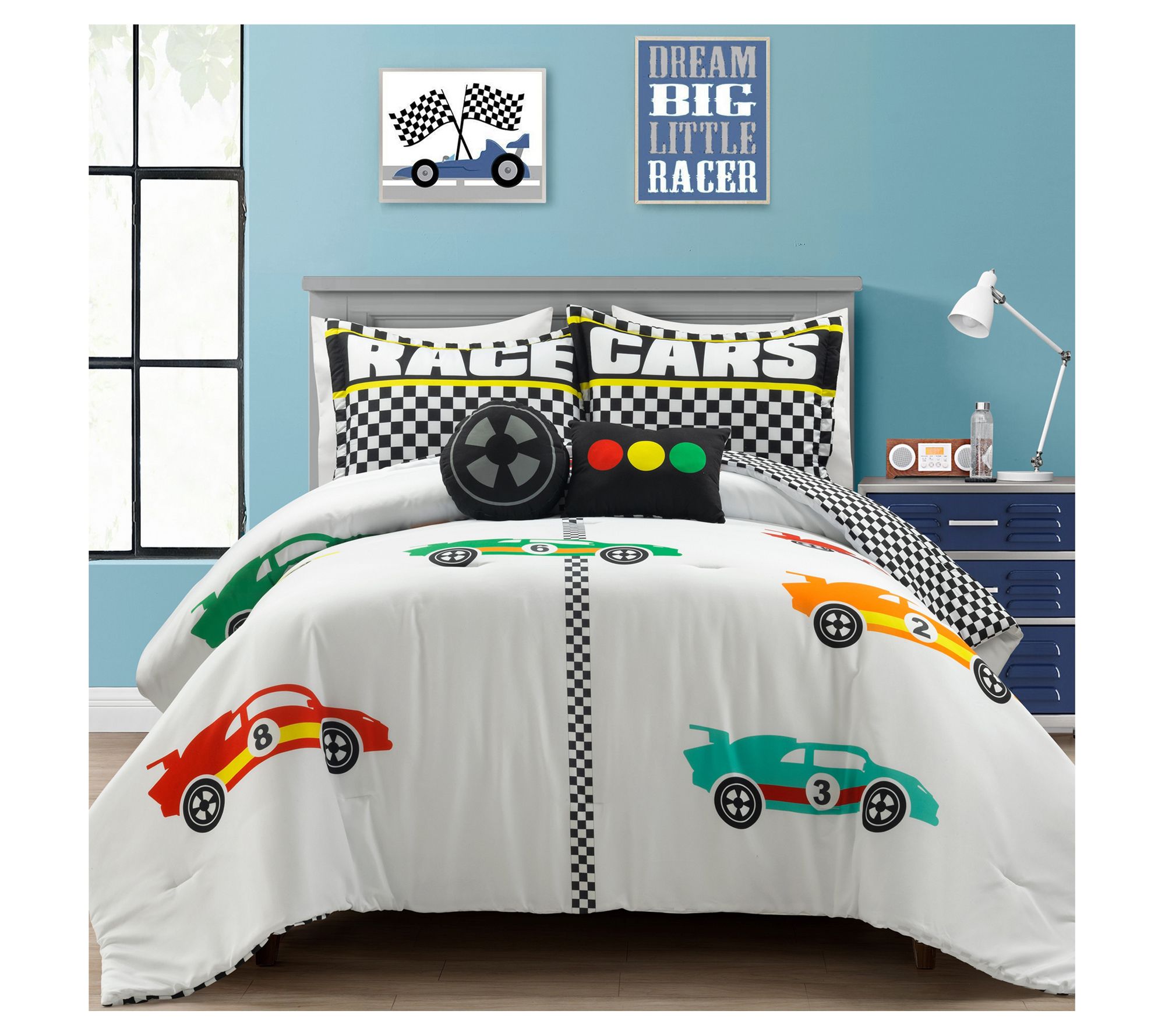 Racing Cars Oversized Comforter 5-pc Queen by Lush Decor