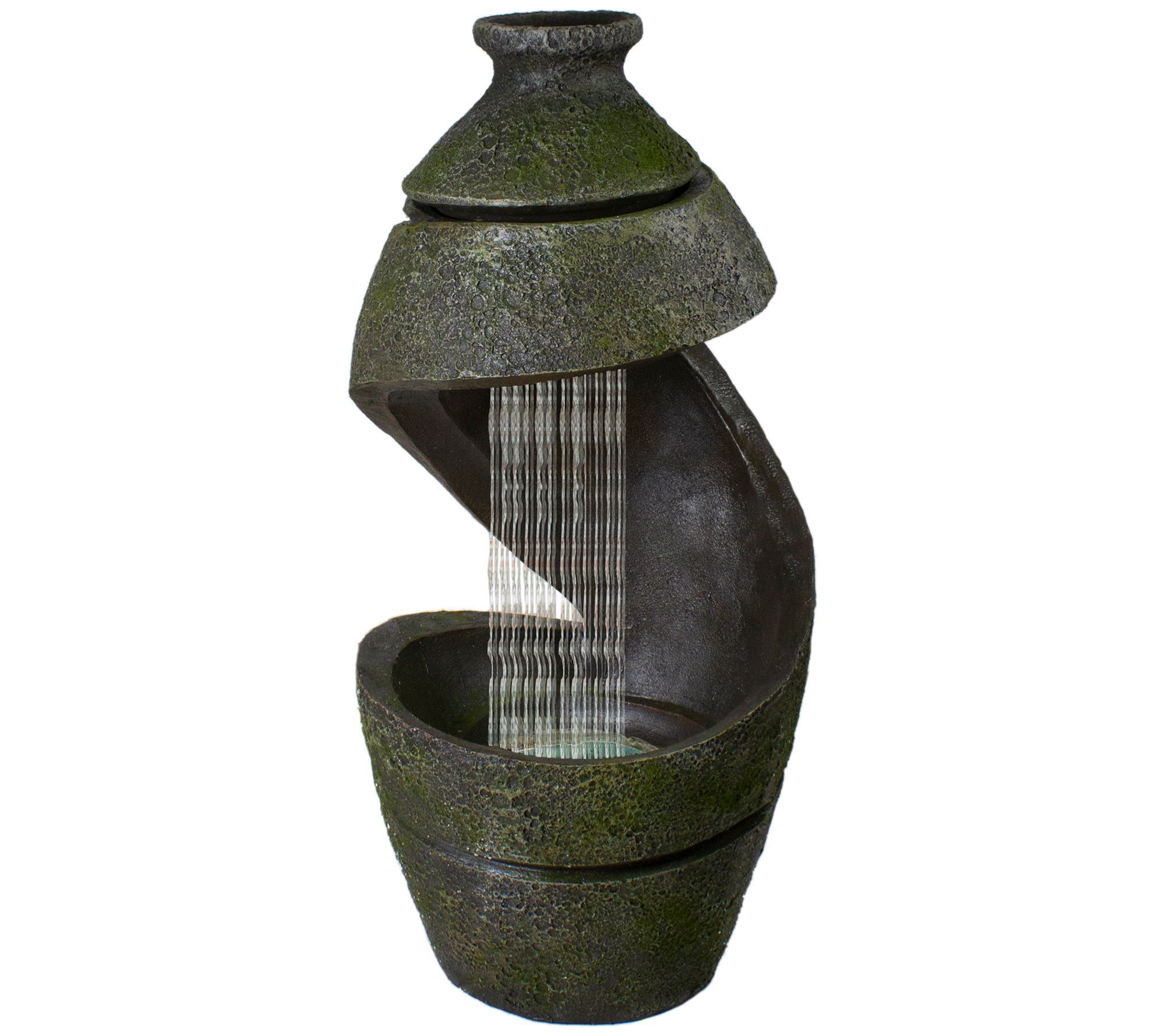 Northlight 31" Green and Gray Mossy Garden Water Fountain