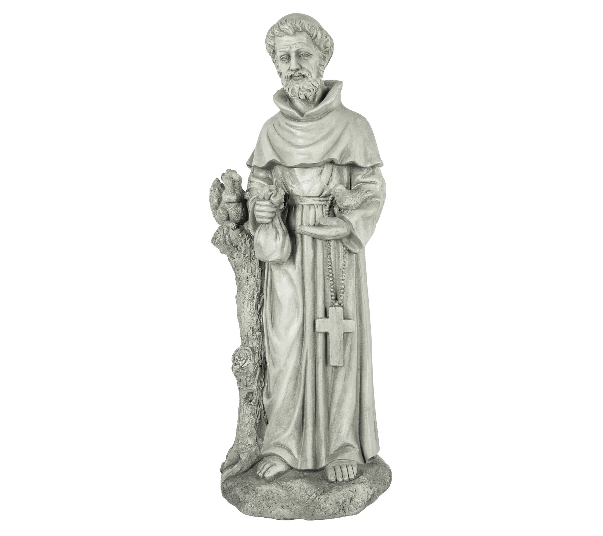 Francis Statue Gray Saint Indoor/Outdoor MgO LuxenHome