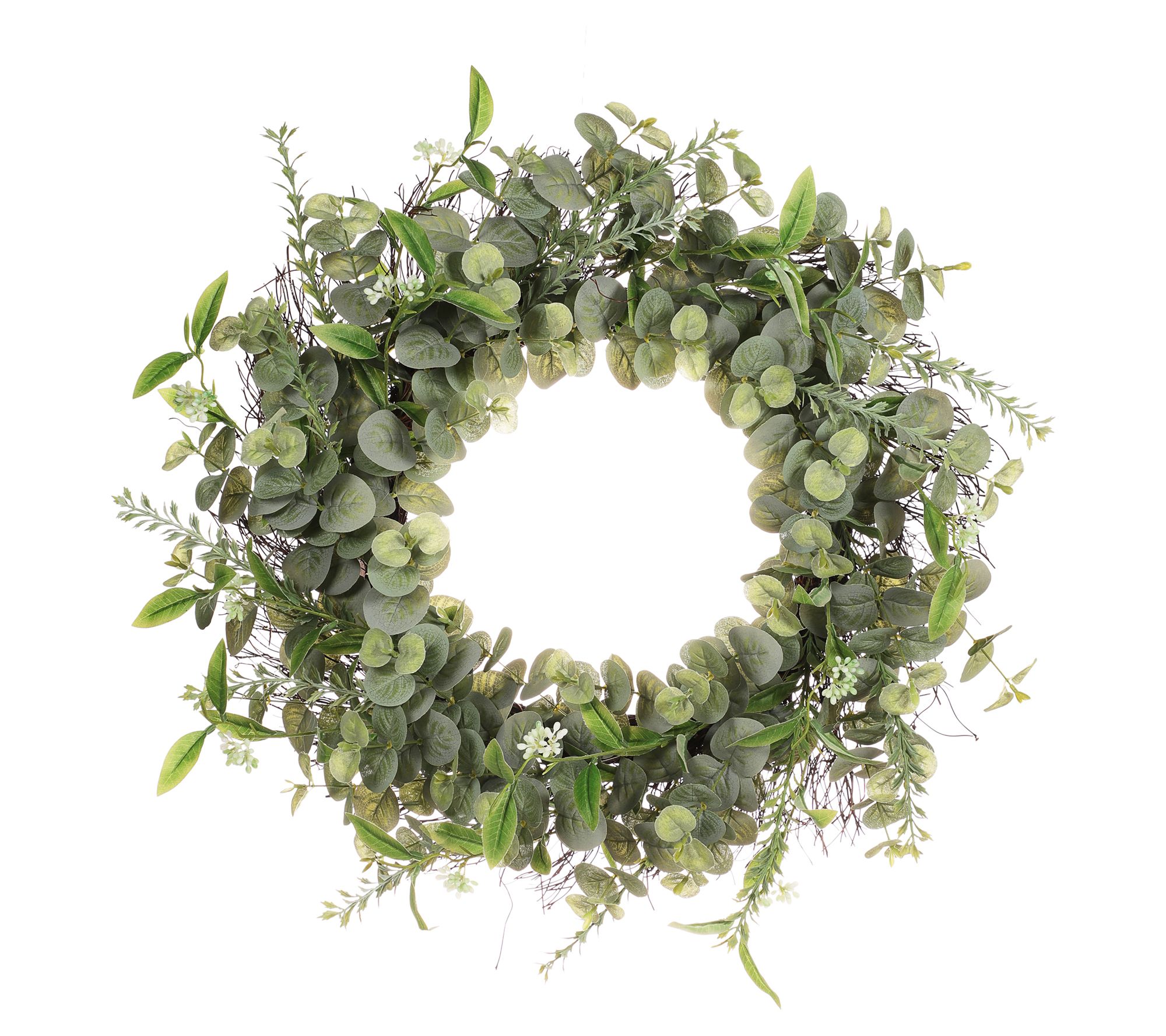 Puleo 24" Eucalyptus Spring Wreath With Green L eaves