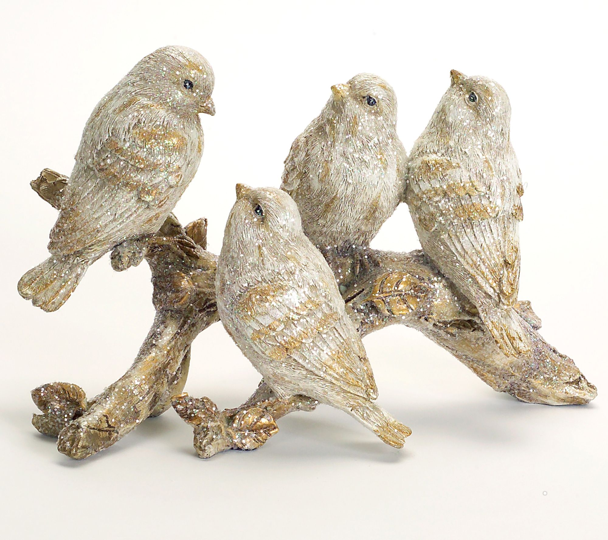 Melrose Gold Brushed Birds on a Branch Figurine  (Set of 2)