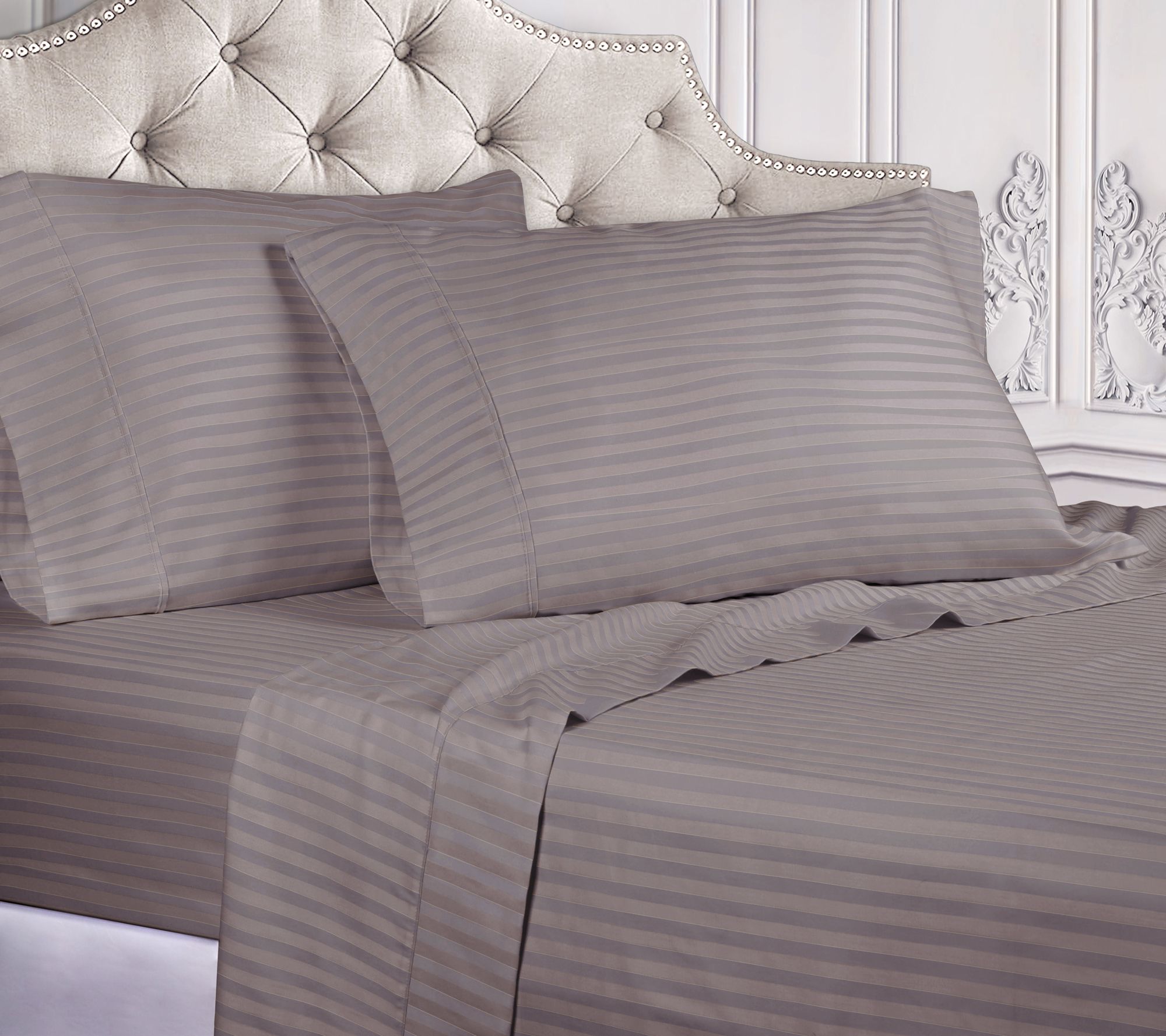 Superior 400TC Egyptian Cotton Stripe Sheet Set , Twin