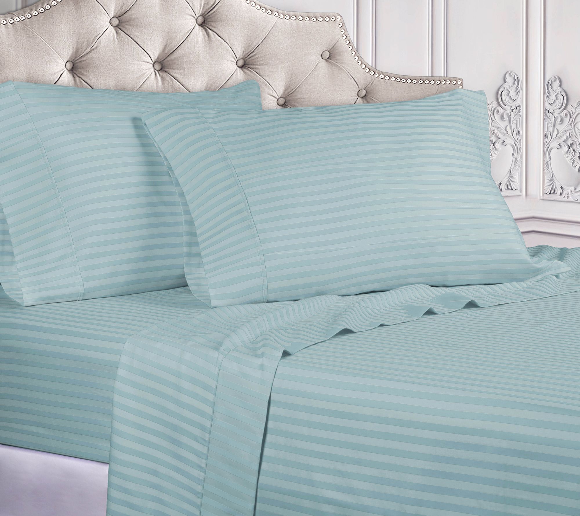 Superior 400TC Egyptian Cotton Stripe Sheet Set , Twin