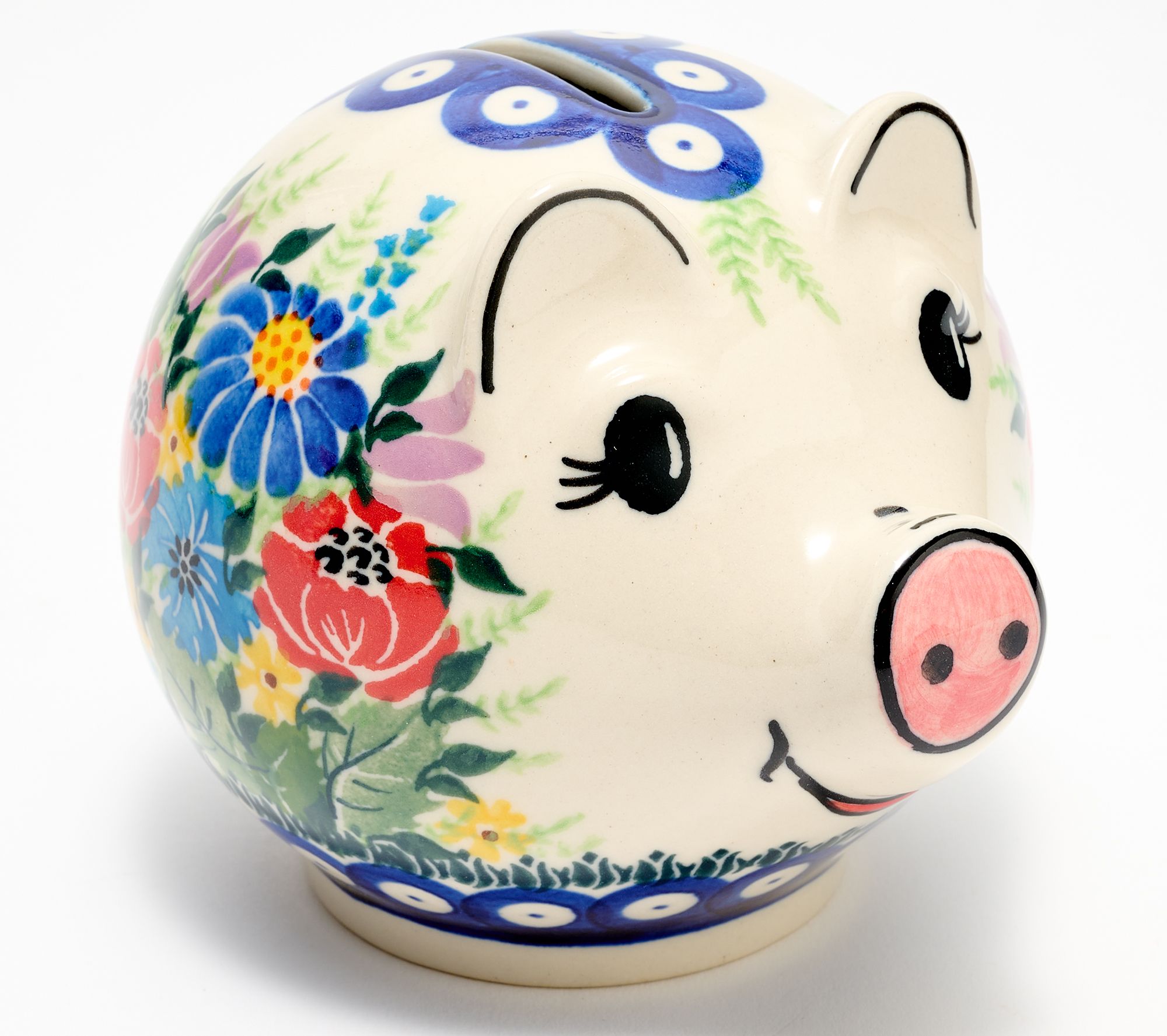 Lidia's Polish Pottery Hand Painted Mini Piggy Bank