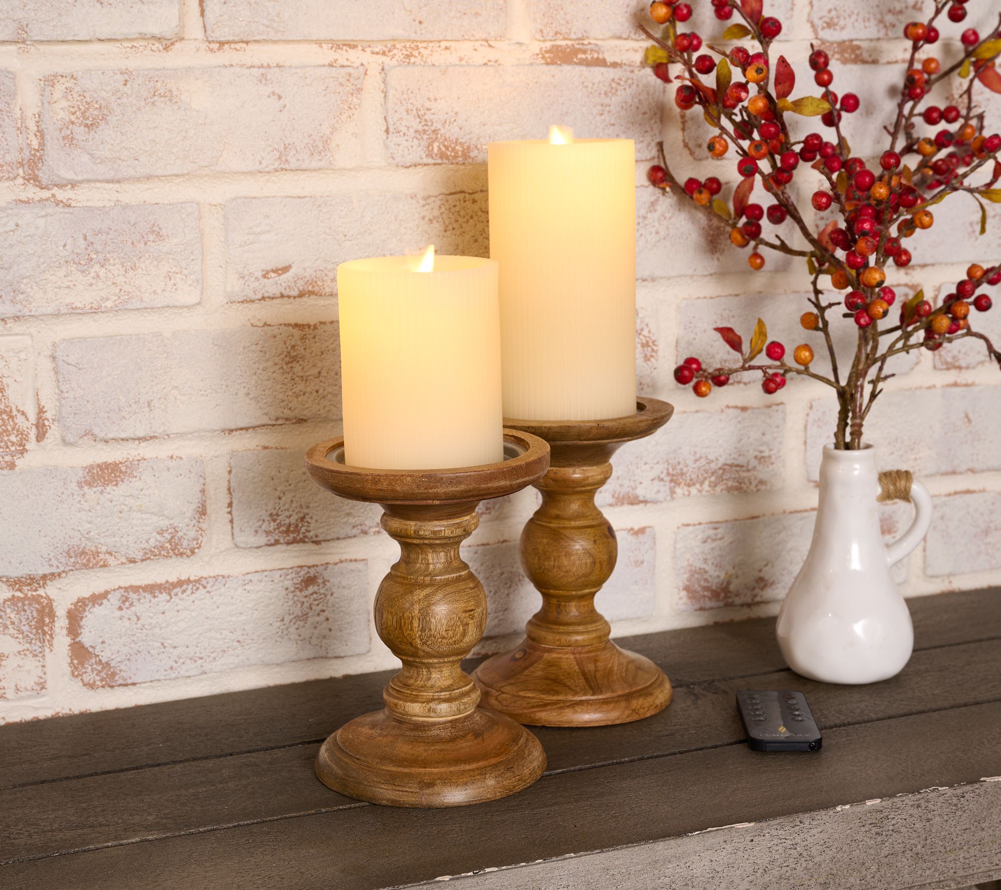 Martha Stewart Set of 2 Micro Ribbed Flameless Candles