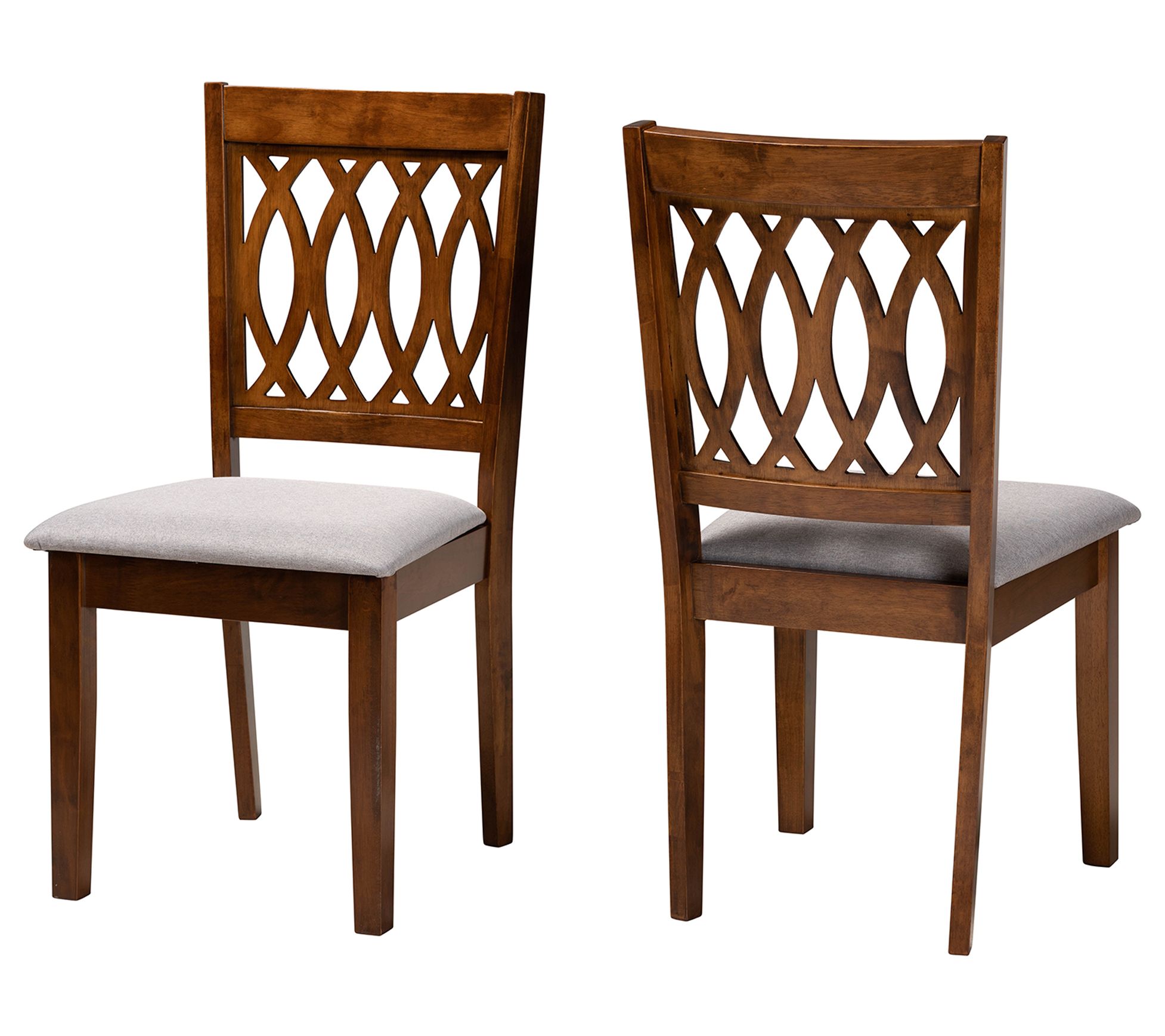 Baxton Studio F lorencia Fabric and Wood Dinin g Chair Set of