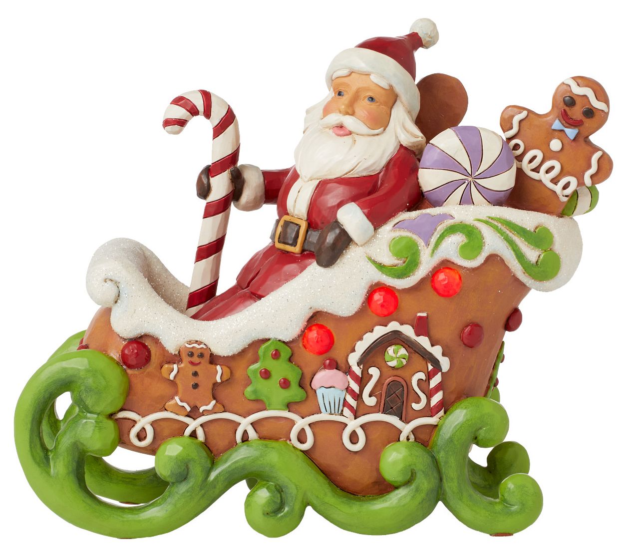 Jim Shore Gingerbread Santa LED Fig