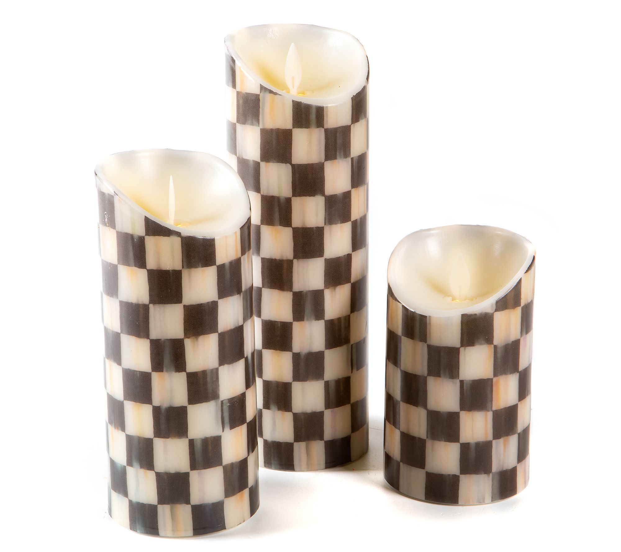 MacKenzie-Childs Set of 3 Pillar FlickerCandles