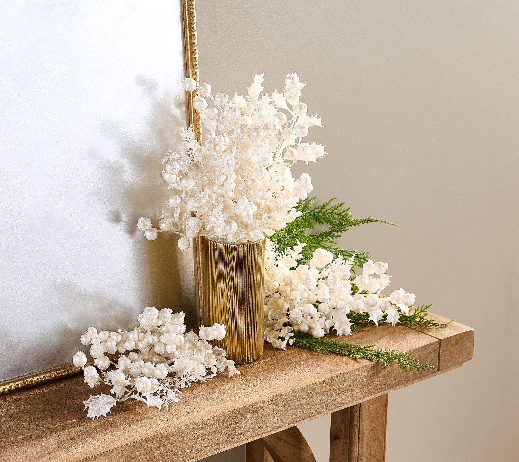 "As Is" Set of 4 Snow Berry, Holly and Cedar Picks by Valerie