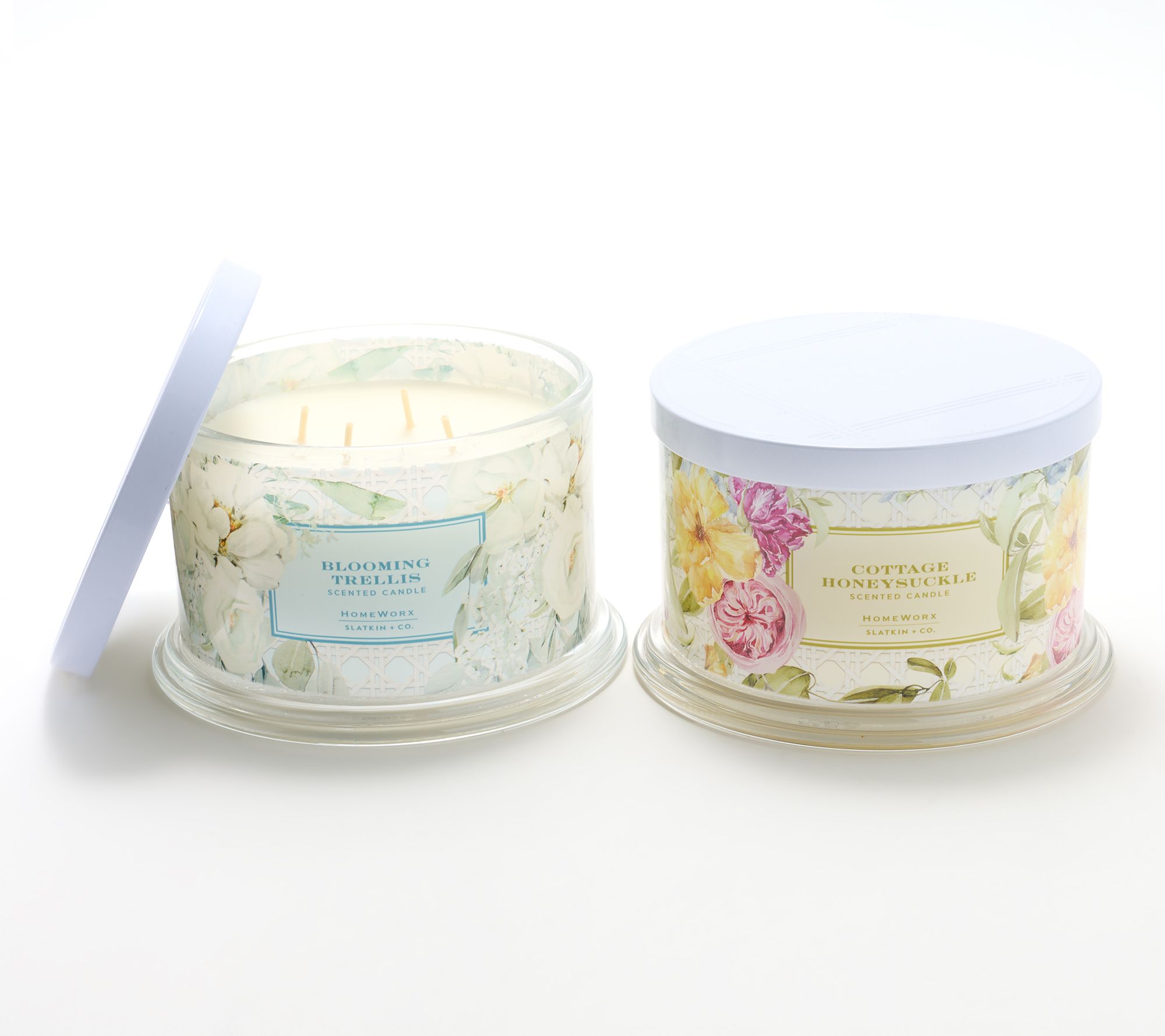 HomeWorx by Slatkin + Co. S/2 18oz Garden Butterfly Mixed Duo Candles