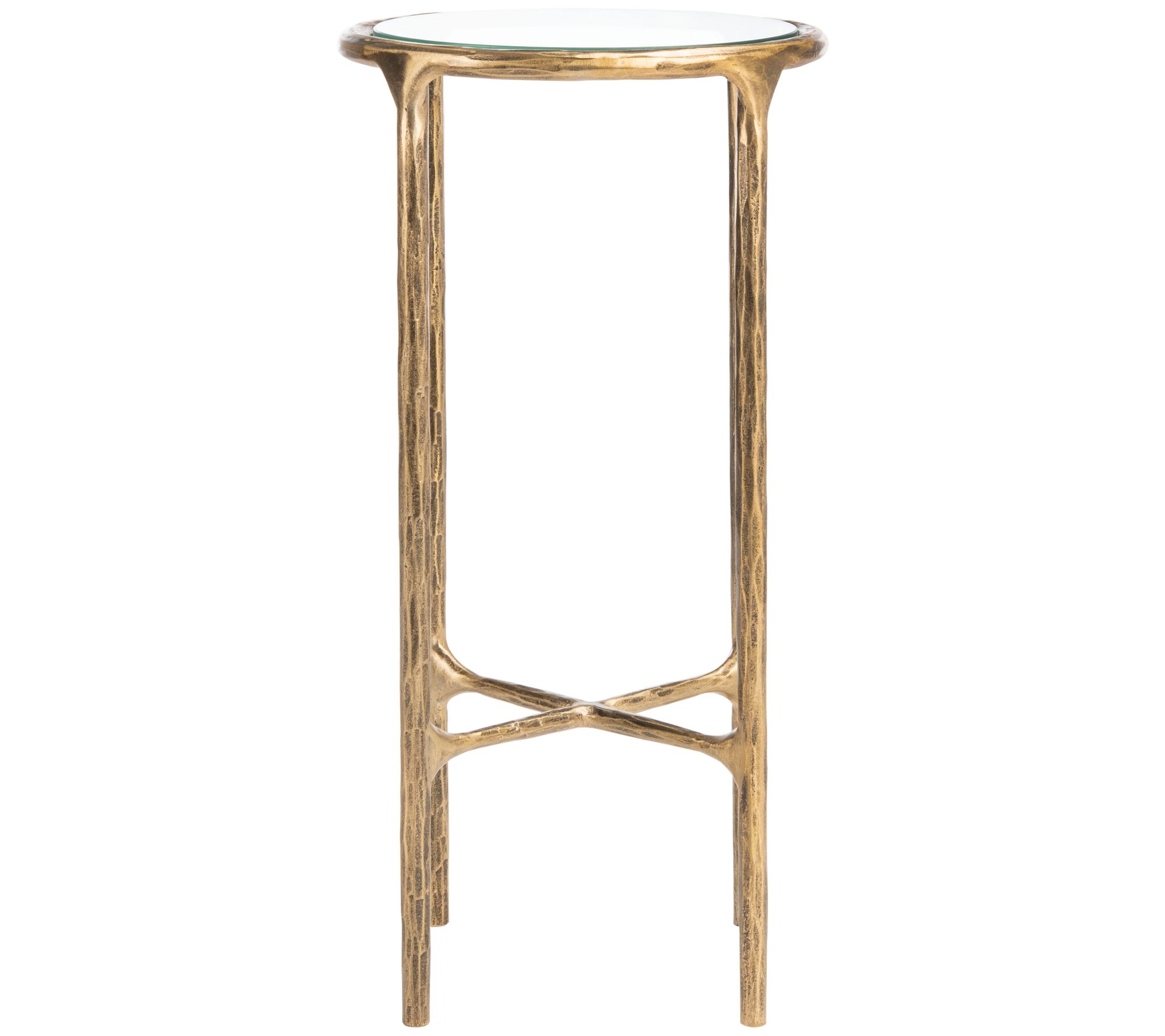 Jessa Forged Metal Tall Round End Table by Valerie