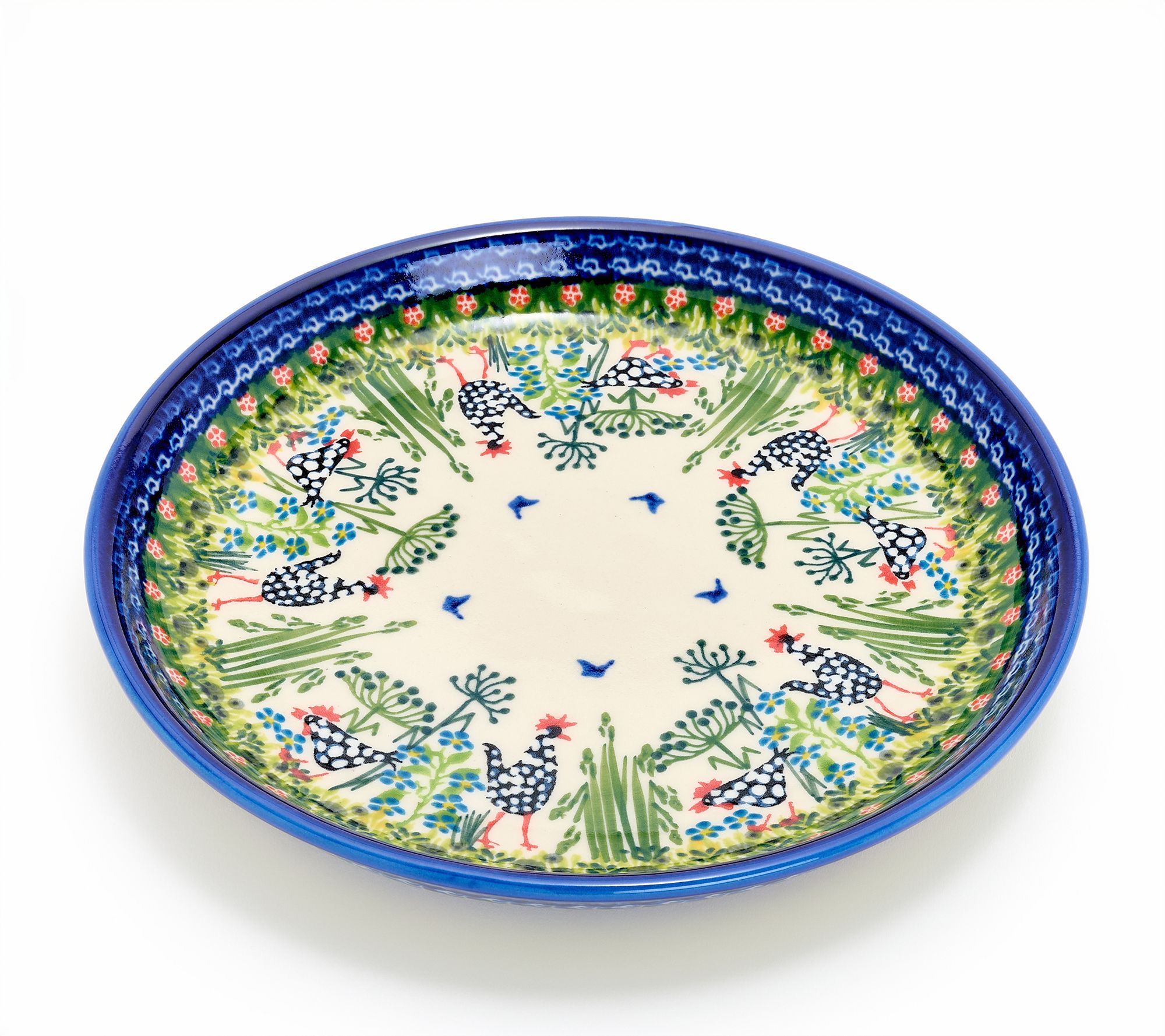 Lidia's Polish Pottery Hand Painted 8.25" Lipped Plate