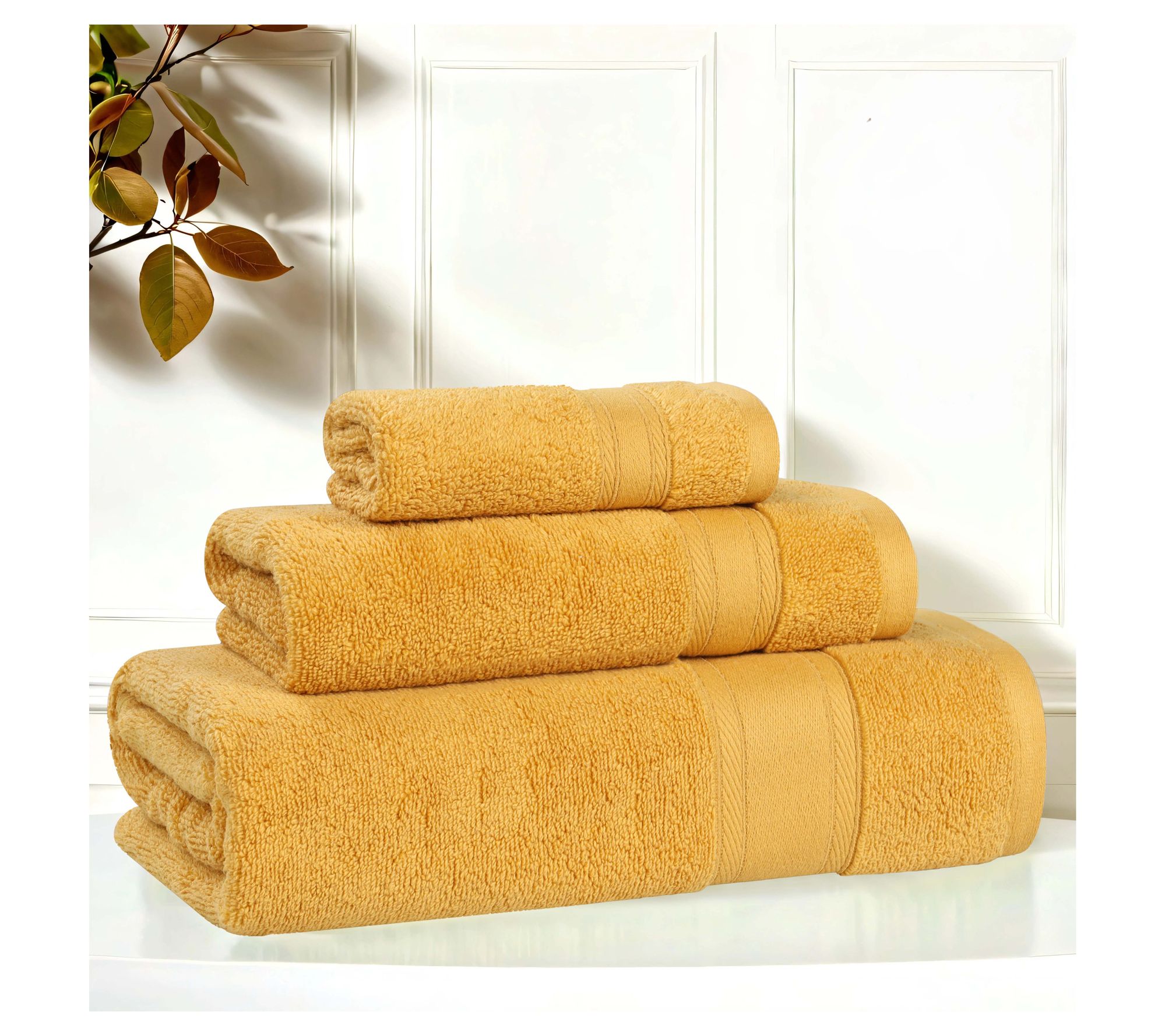 Superior 3 Piece Belmont Zero Twist Cotton Soft  Towel Set