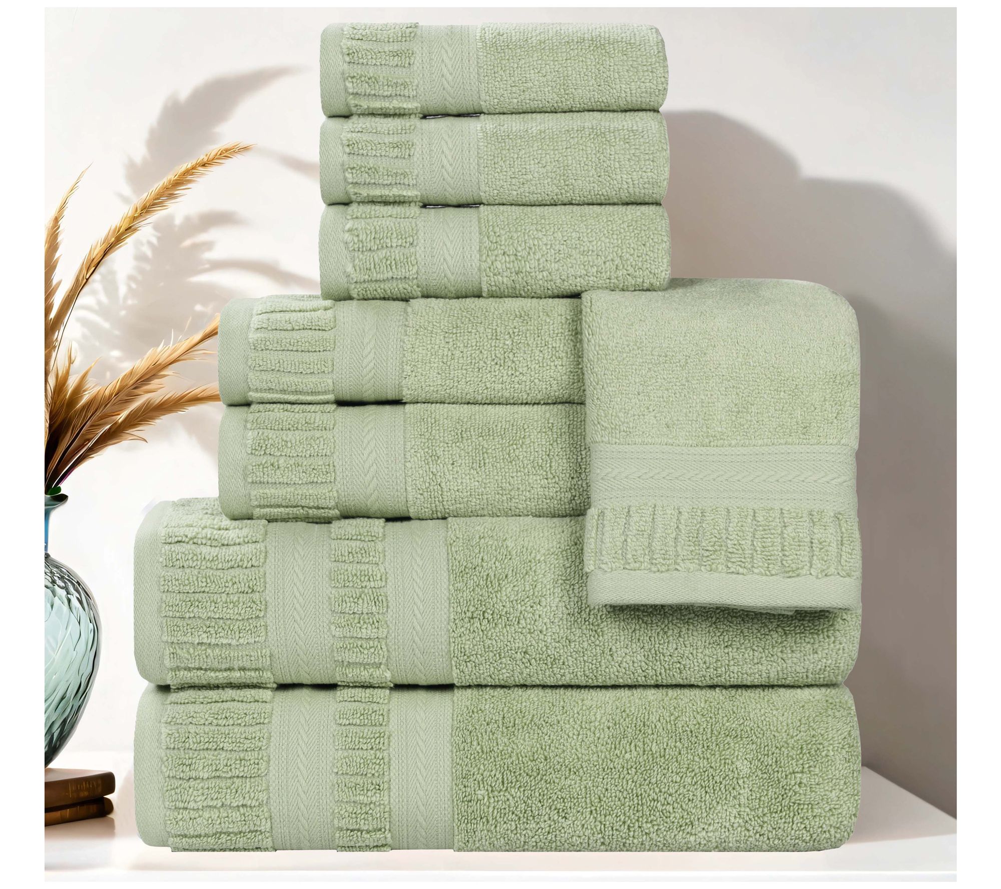 Superior 8-Piece Venice Zero Twist Cotton SoftTowel Set