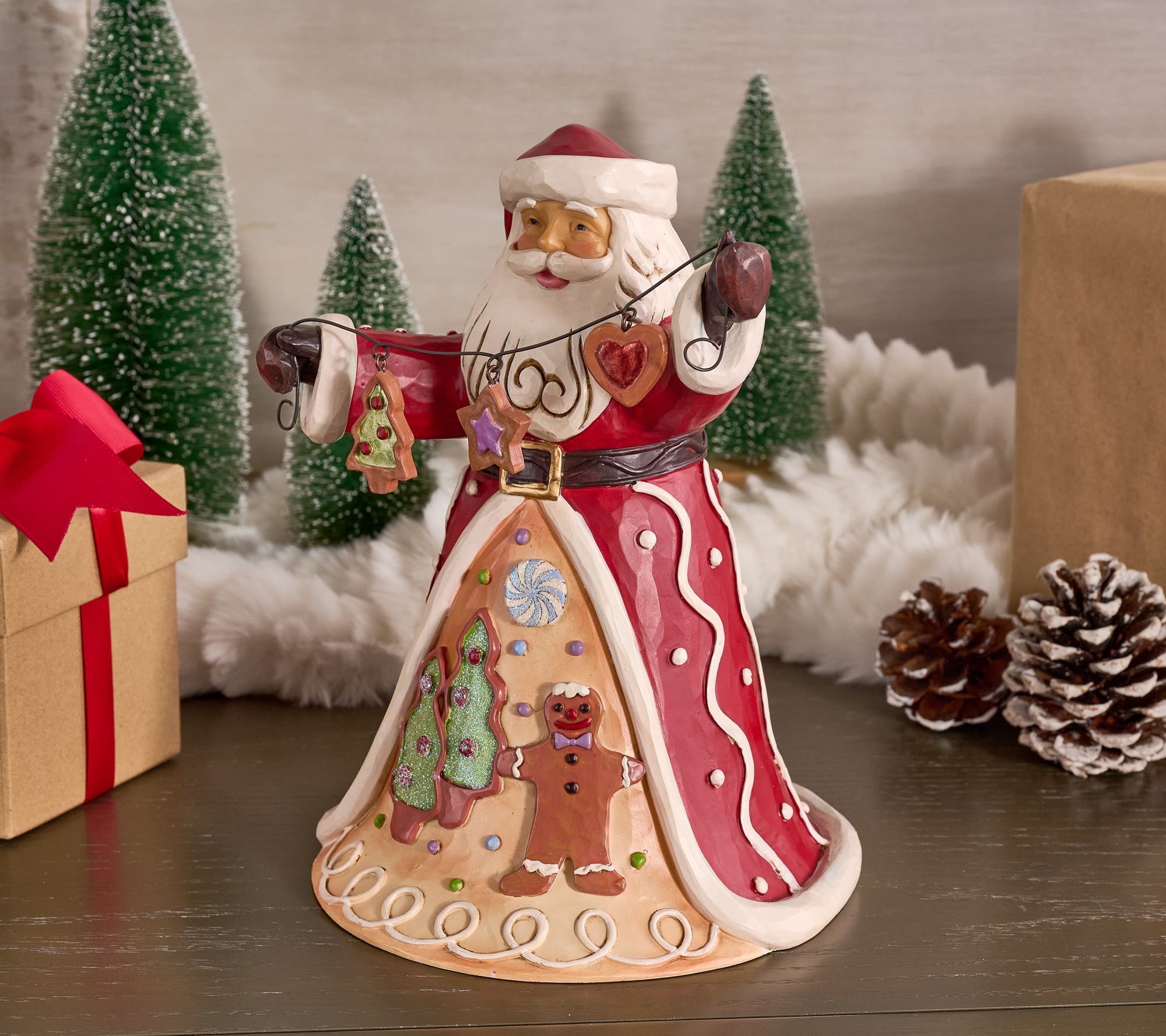 Jim Shore Heartwood Creek 9" Santa with Cookie Garland