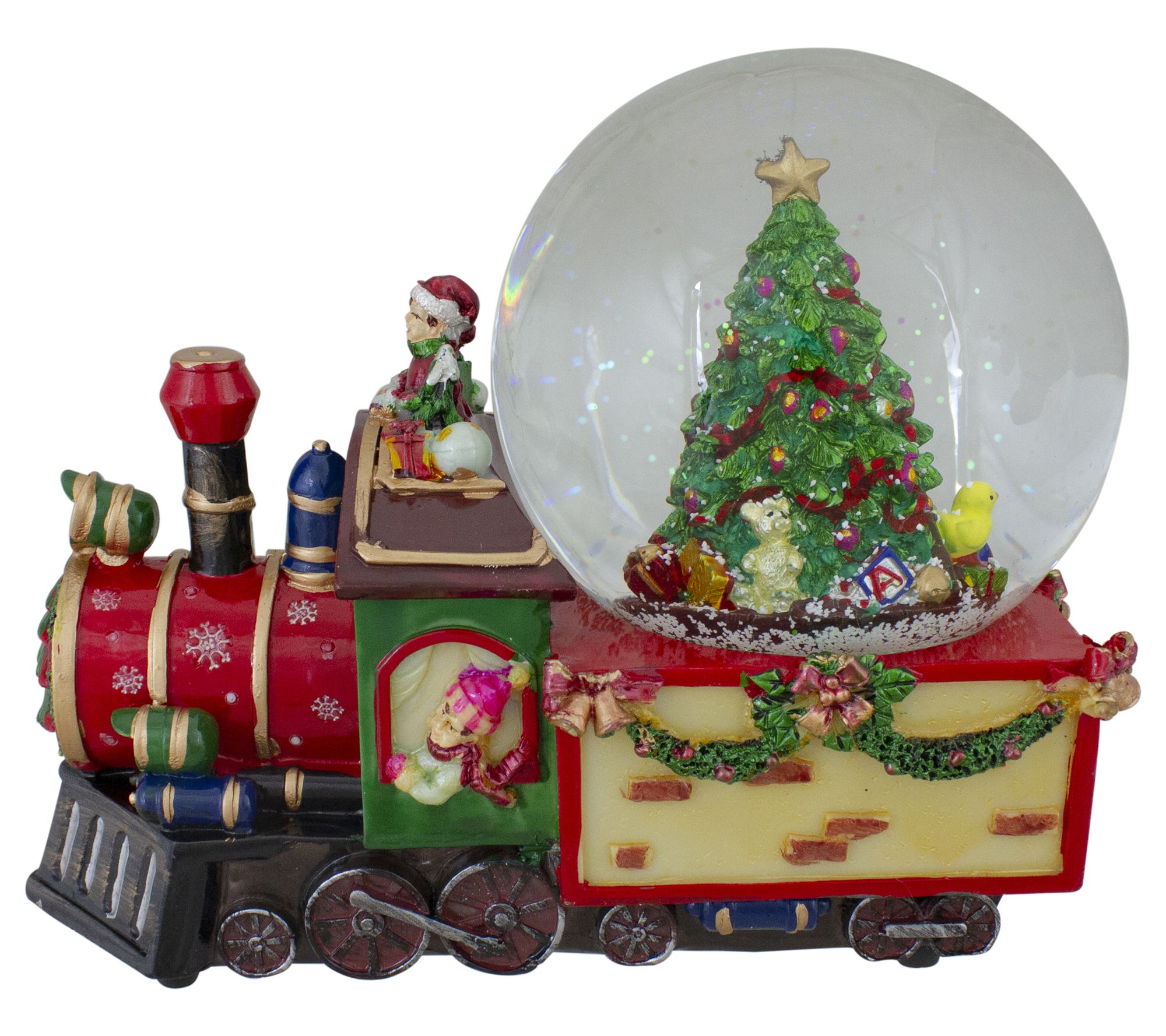 Northlight Christmas Train with Tree Snow Globe Decor 8"