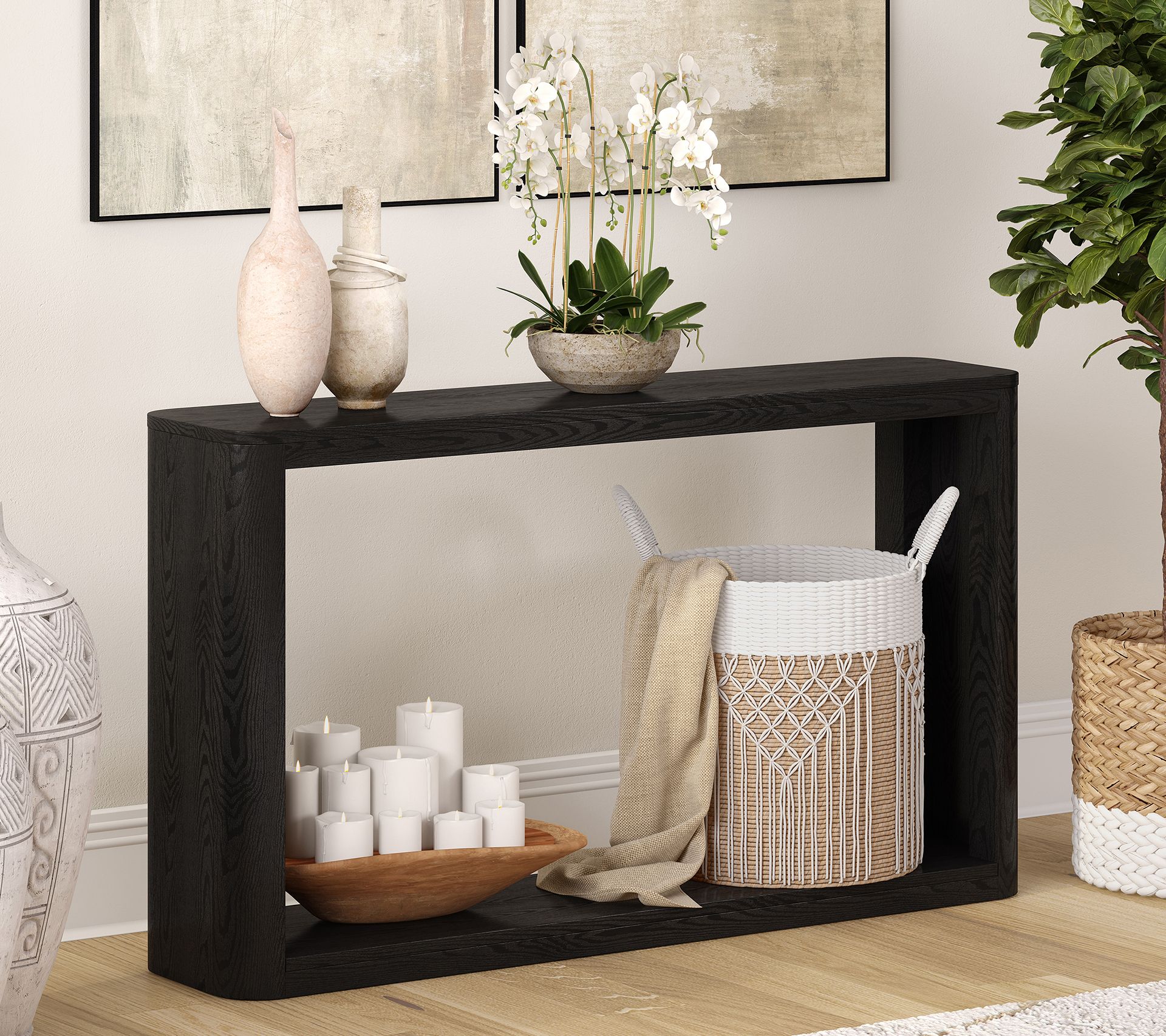 Hudson&Canal Kellan 52" Wide Rectangular Console Table