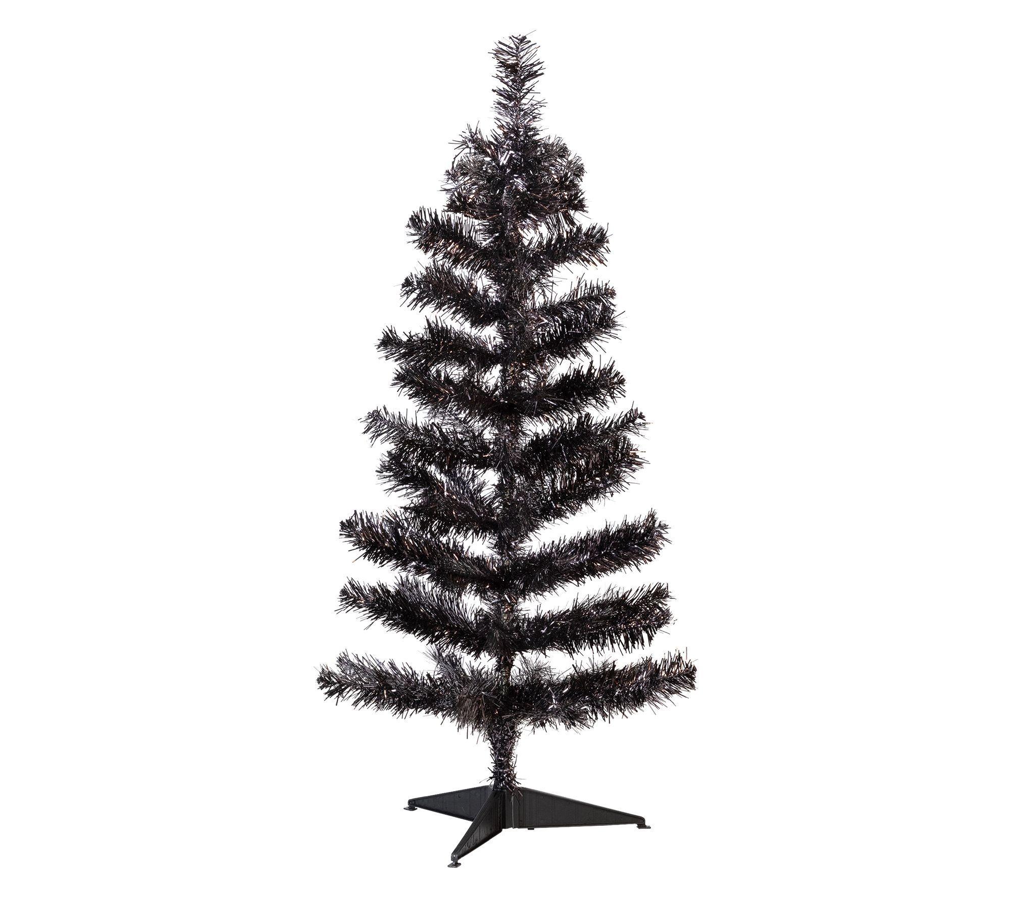 Northlight Tinsel Halloween Tree 3' Black Unlit