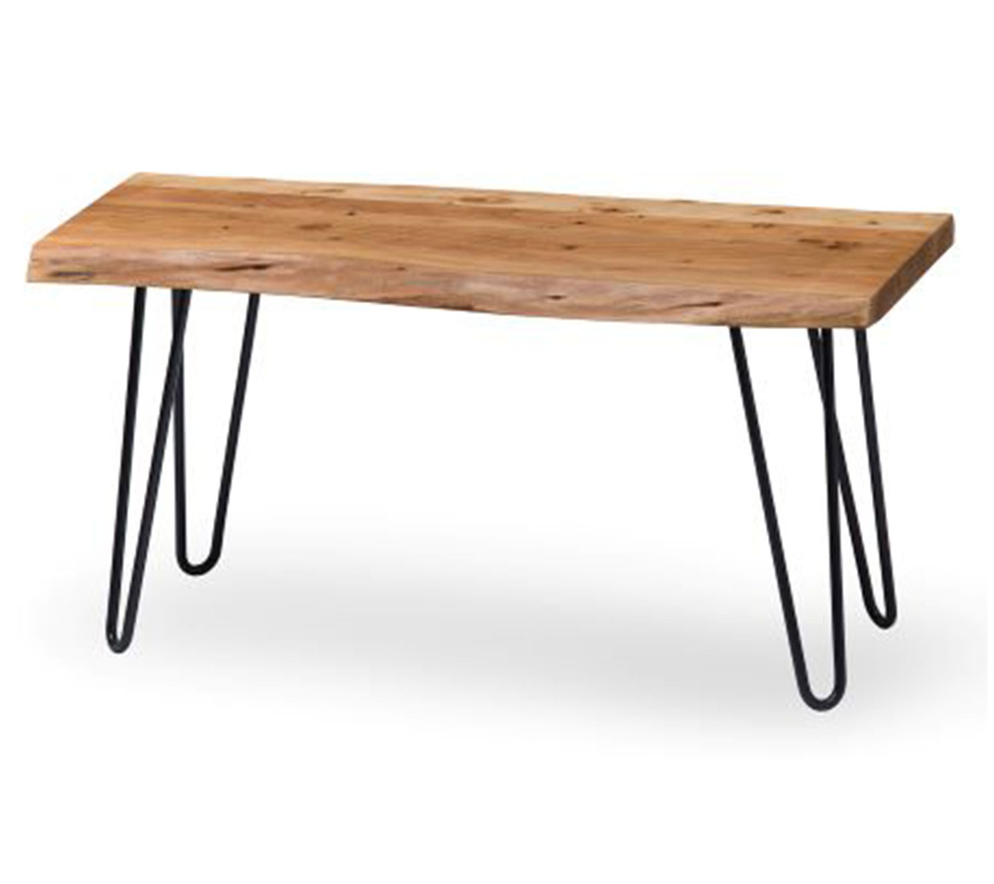Alaterre Furniture Hairpin Natural Live Edge  36" Wood Bench