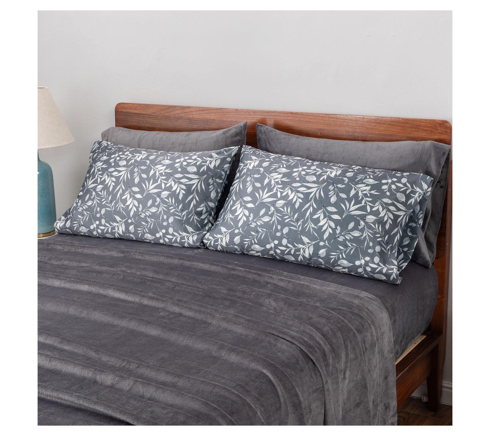 Berkshire Velvetsoft Sheet Set with Printed Satin Pillowcases