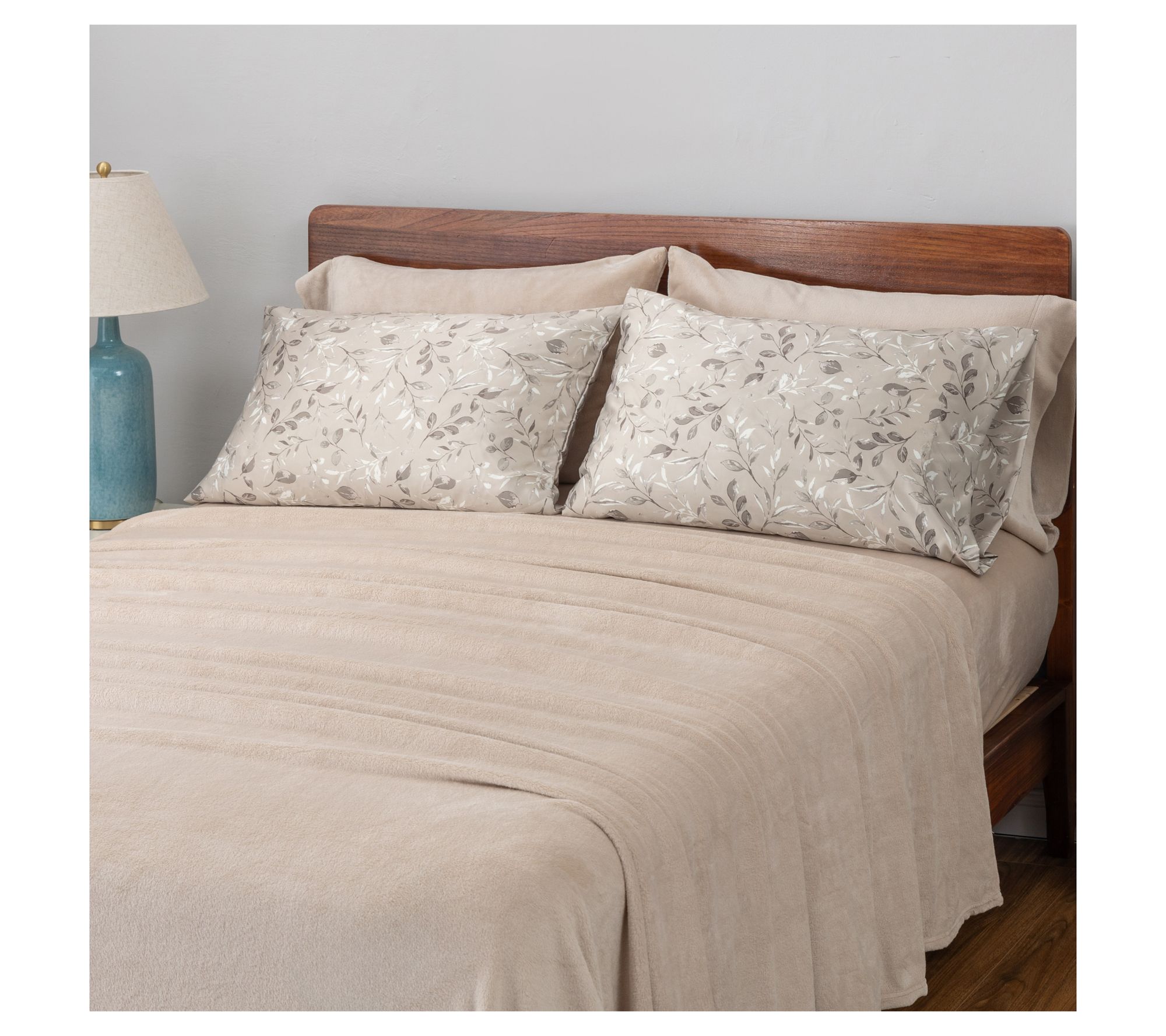 Berkshire Velvetsoft Sheet Set with Printed Satin Pillowcases