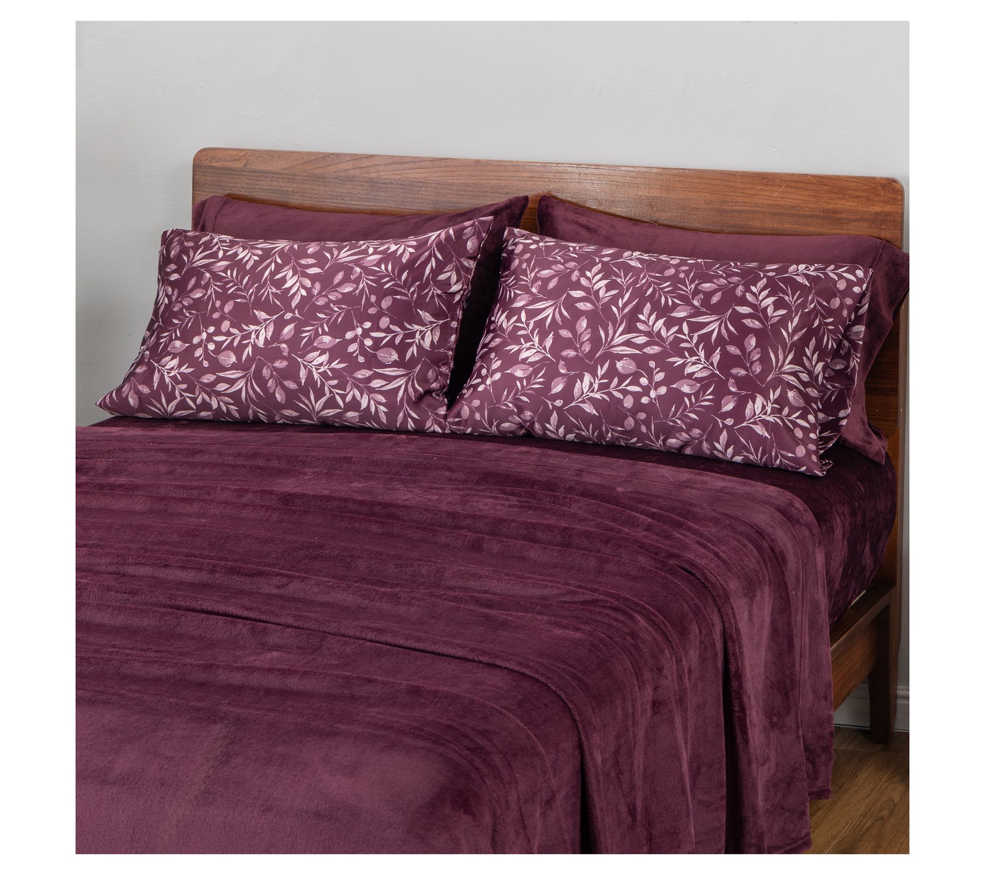 Berkshire Velvetsoft Sheet Set with Printed Satin Pillowcases