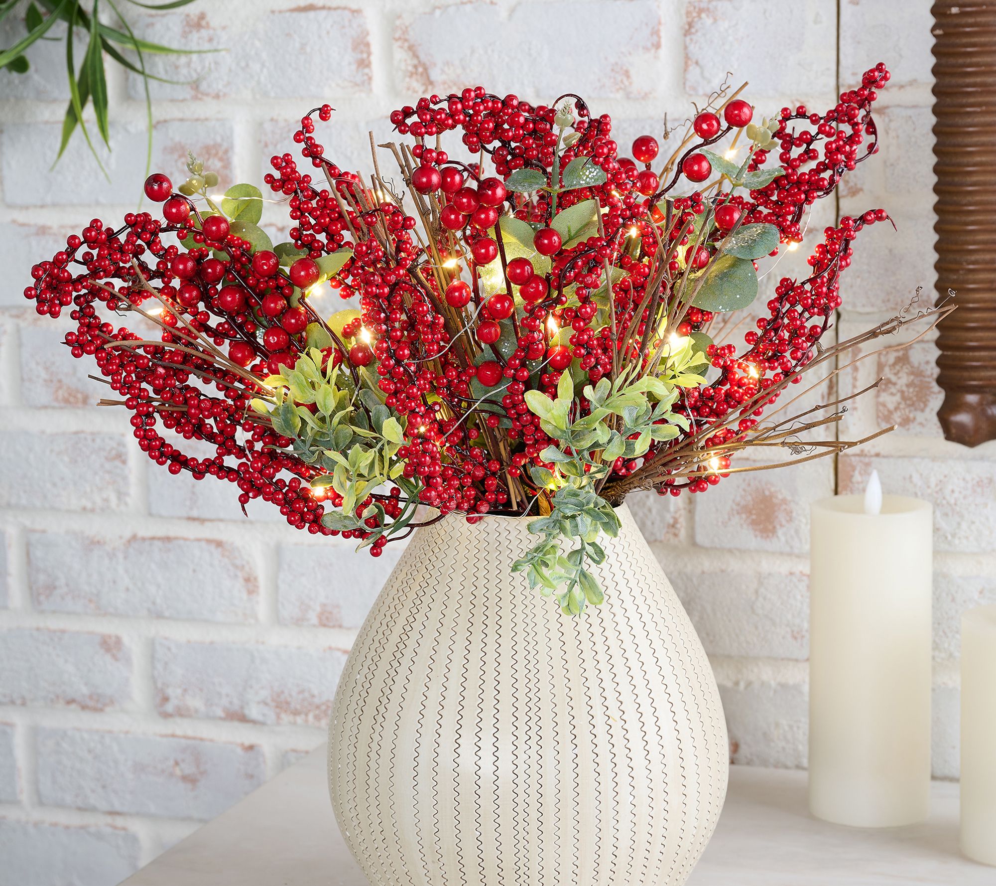 "As Is" 4Pc Lit Berry and Eucalyptus Pick by Valerie