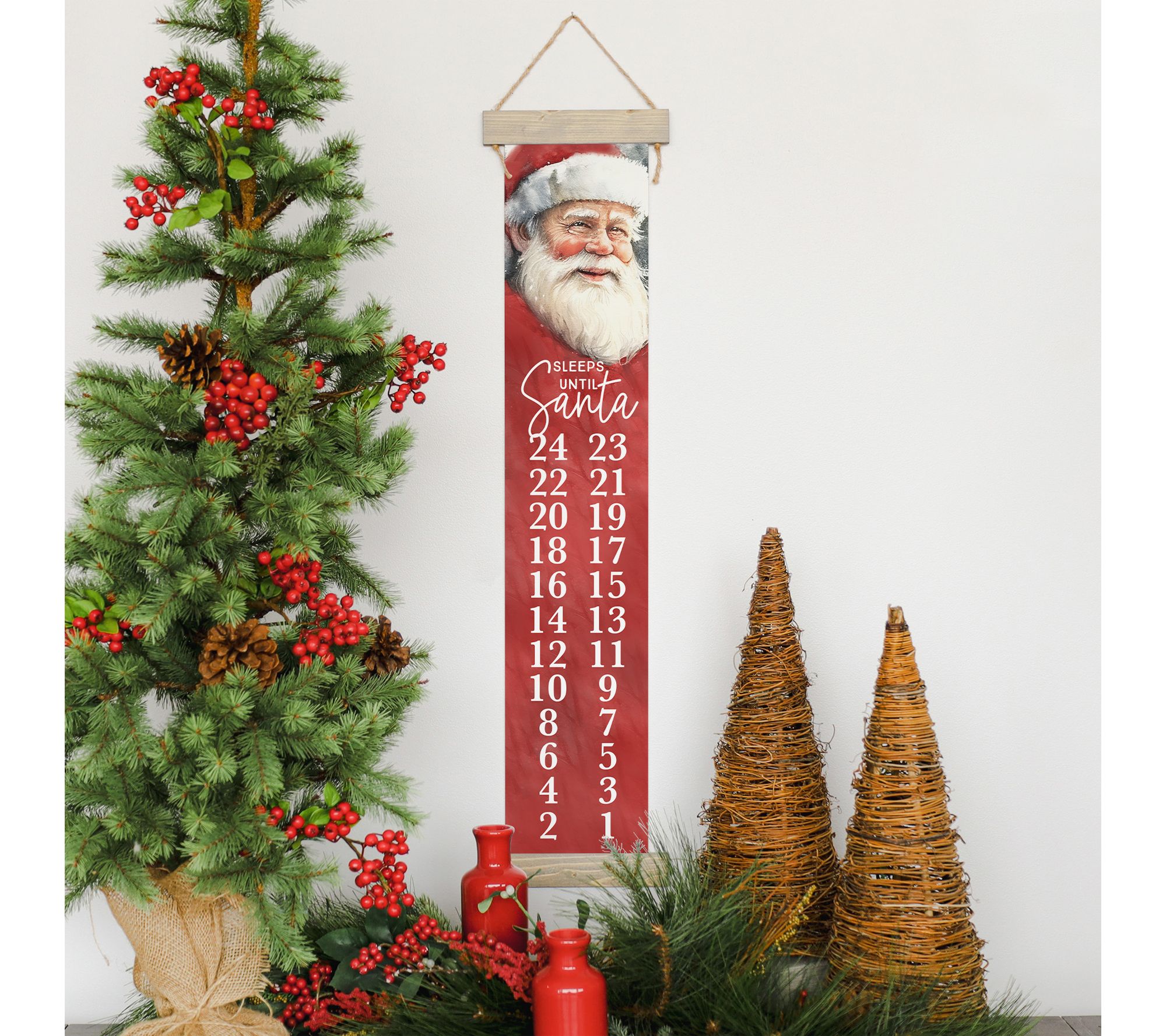 Sincere Surroundings 40" Sleeps Until Santa Long Canvas