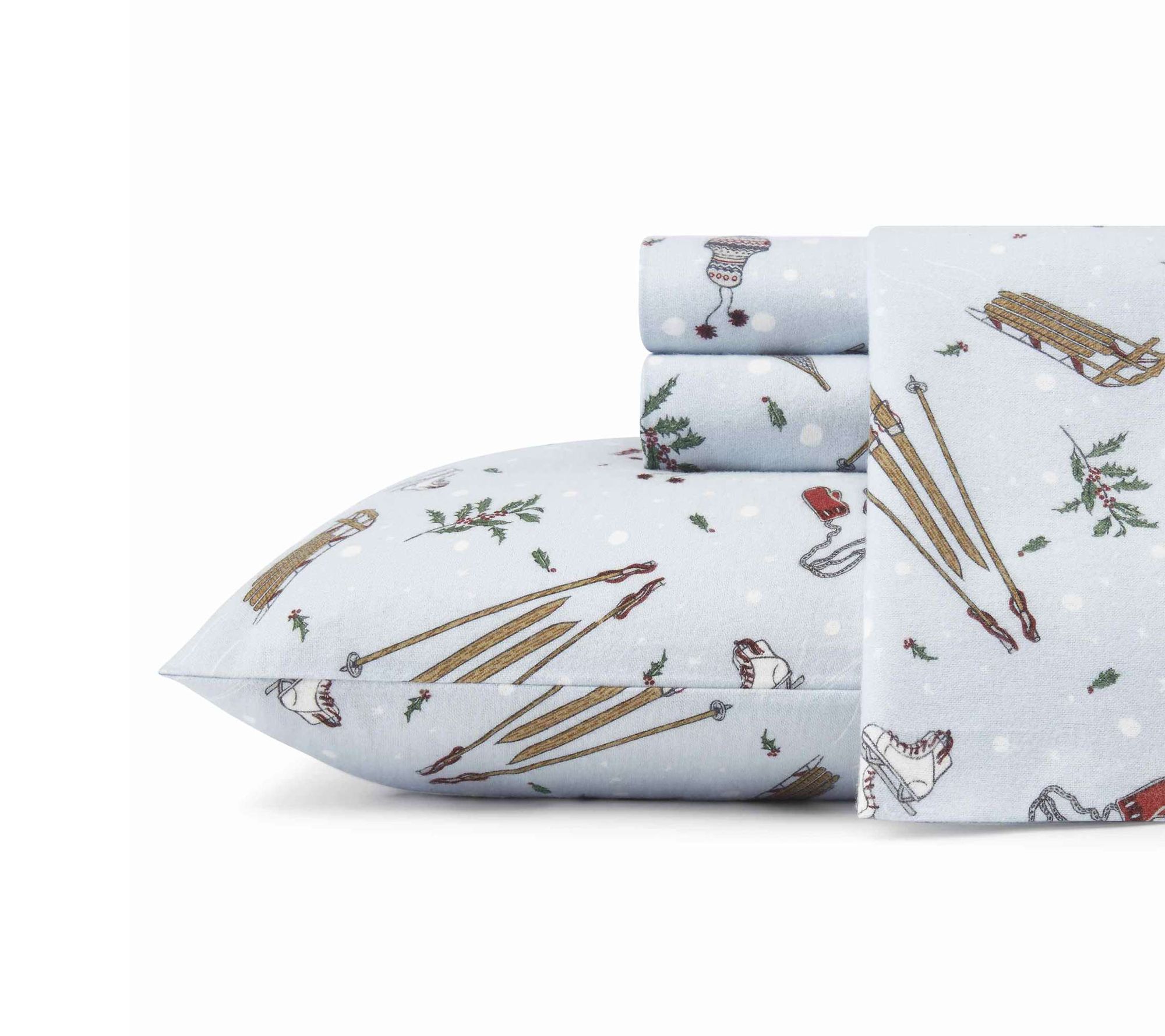 Eddie Bauer Snow Day Blue Cotton Twin Sheet Set