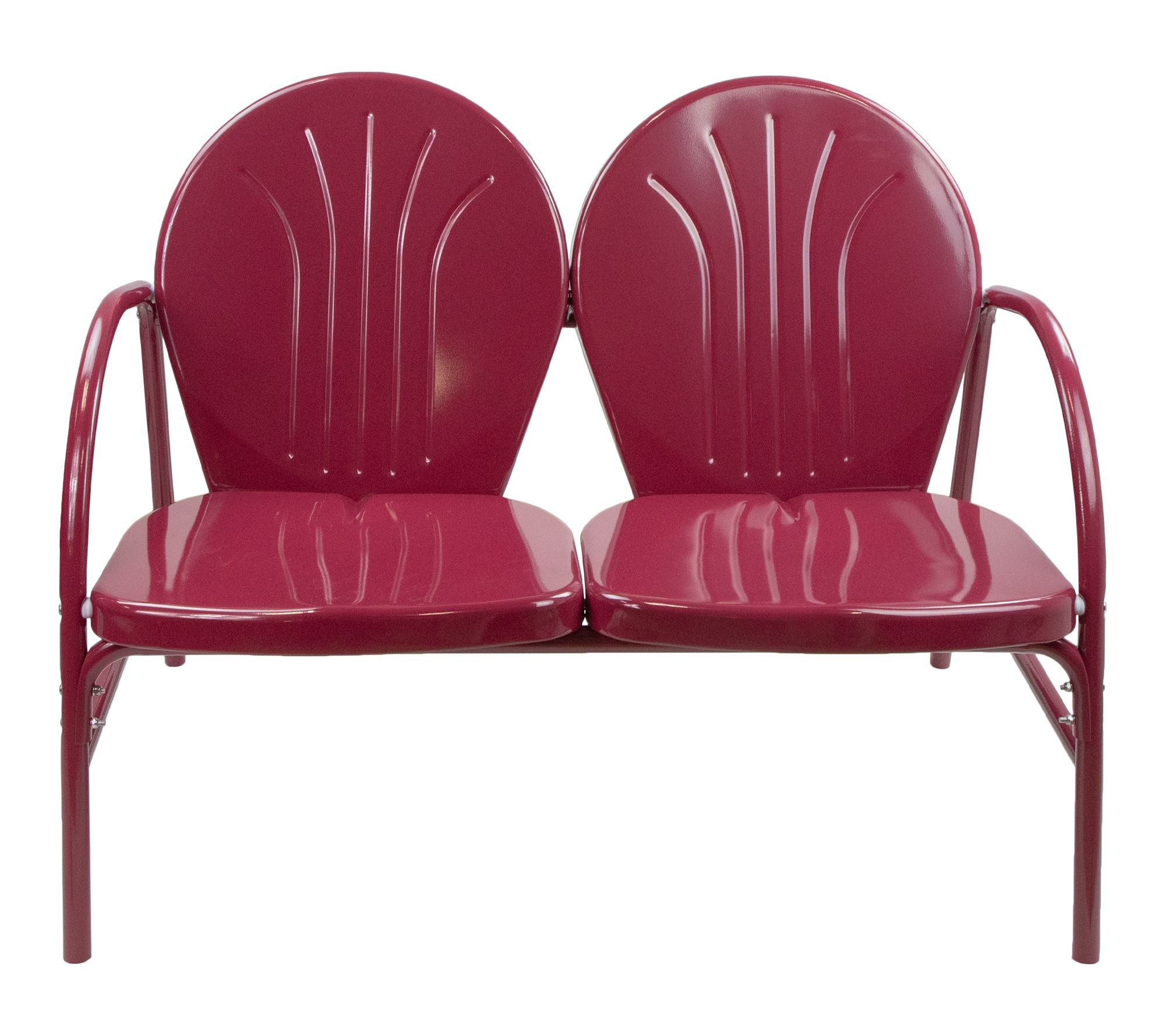 Northlight 42" Outdoor Retro Tulip Steel Loveseat Mulberry